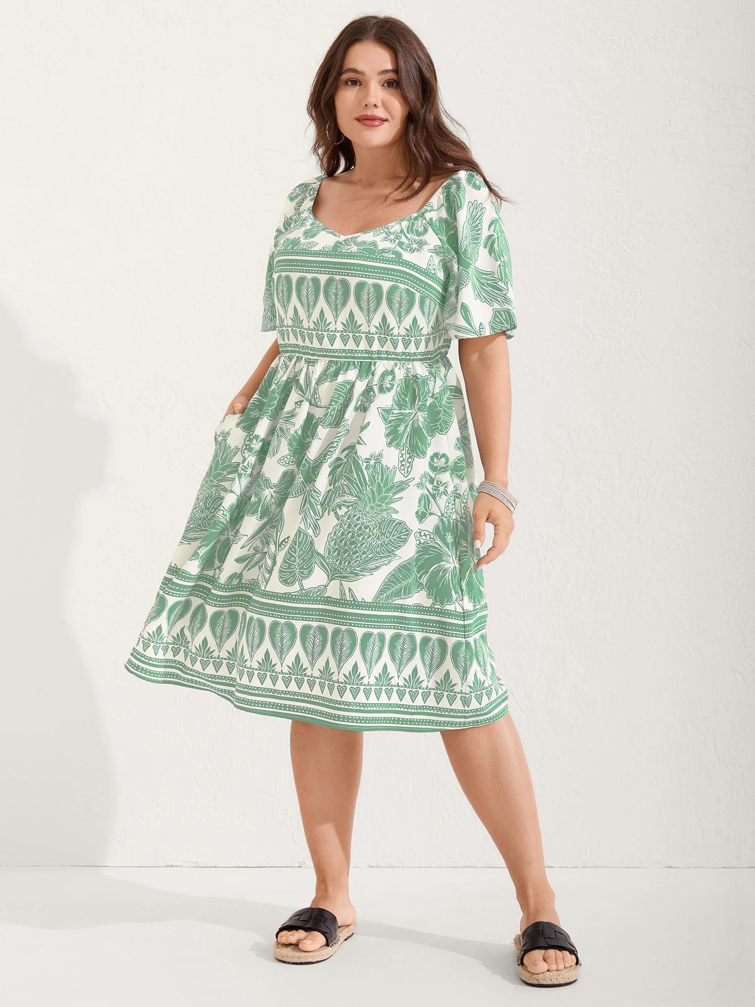 Boho Print Fit Flare Pockets Mini Dress - Image 10