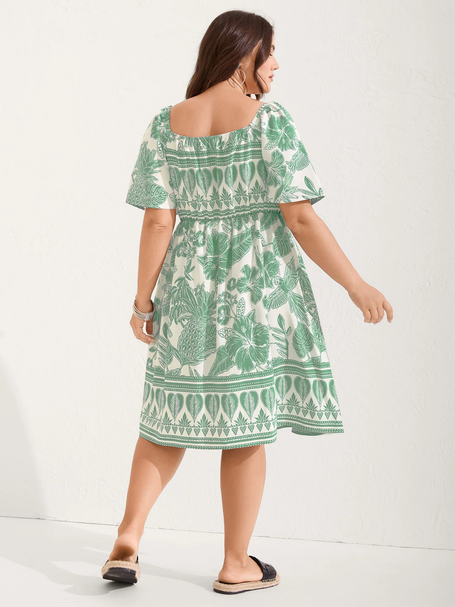 Boho Print Fit Flare Pockets Mini Dress - Image 11