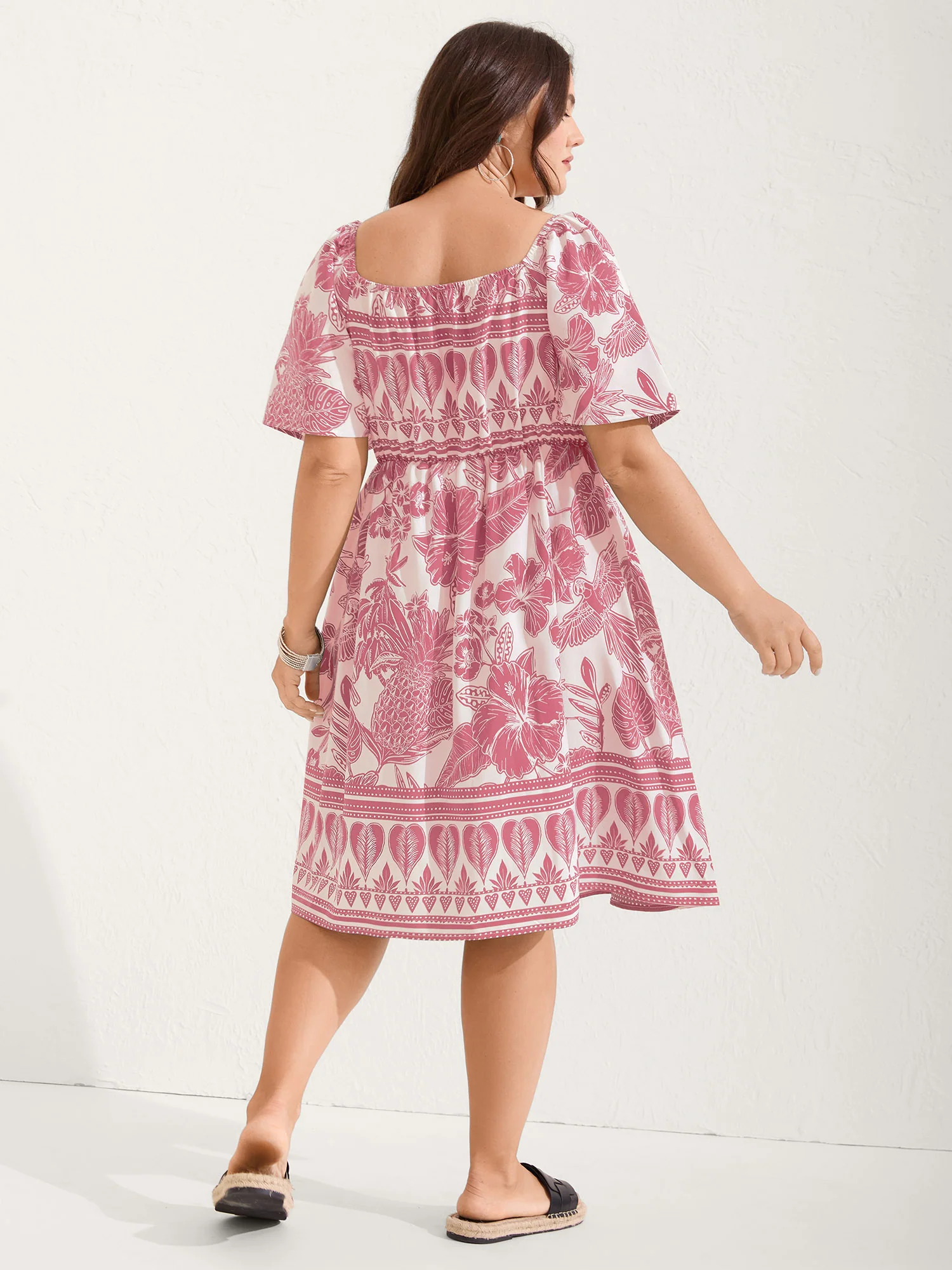 Boho Print Fit Flare Pockets Mini Dress - Image 19