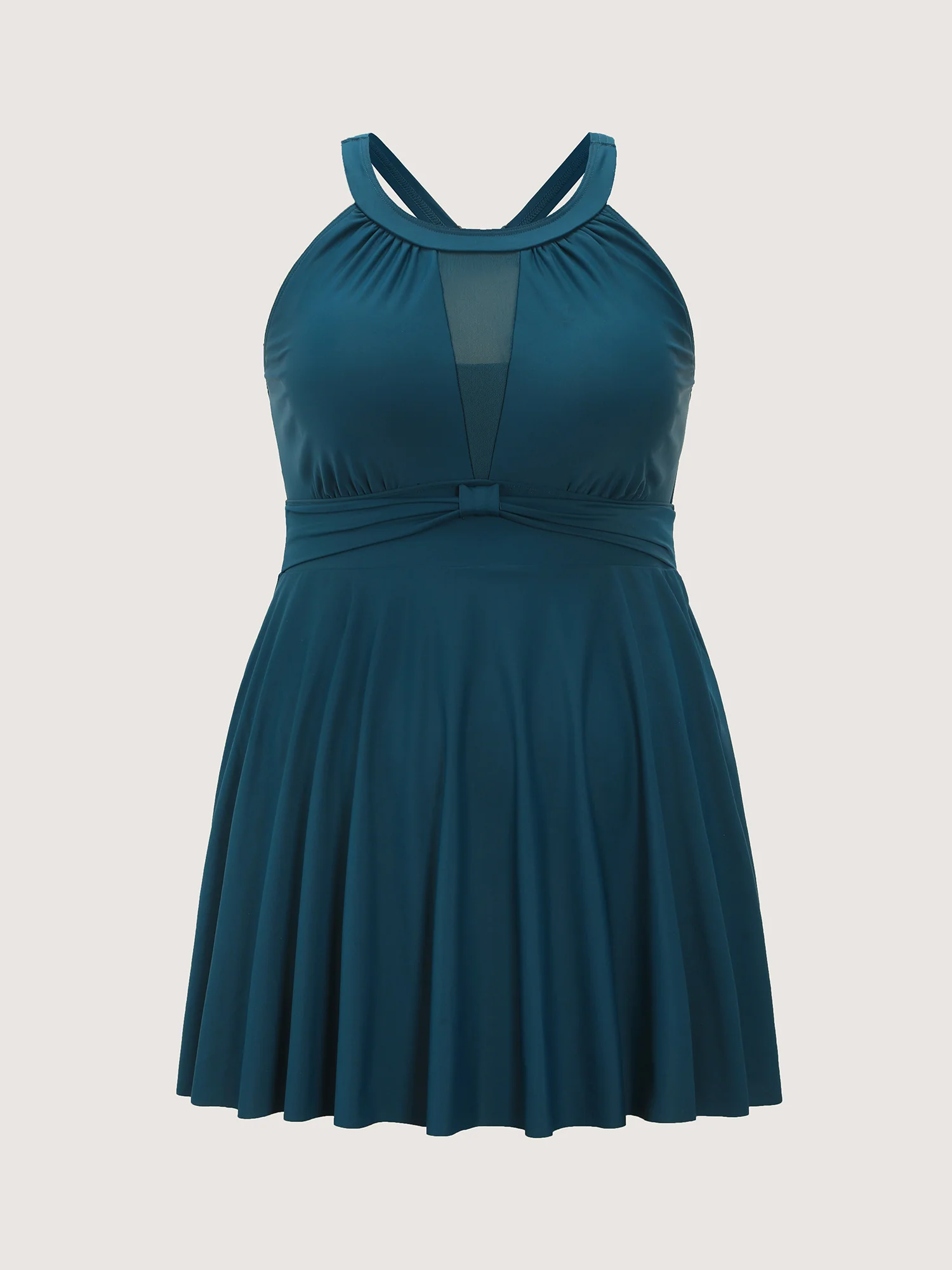 Bow Cut-Out Back Sheer Swim Dress - Image 8