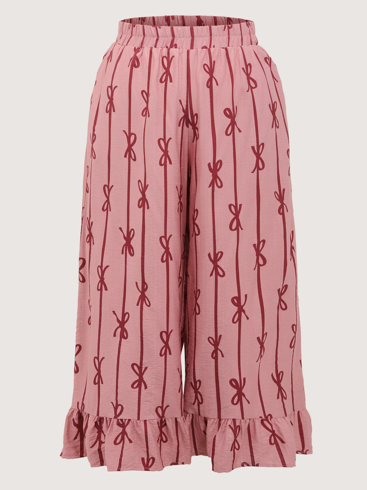 Bowknot Stripes Wide-Leg Lounge Bottoms - Image 7