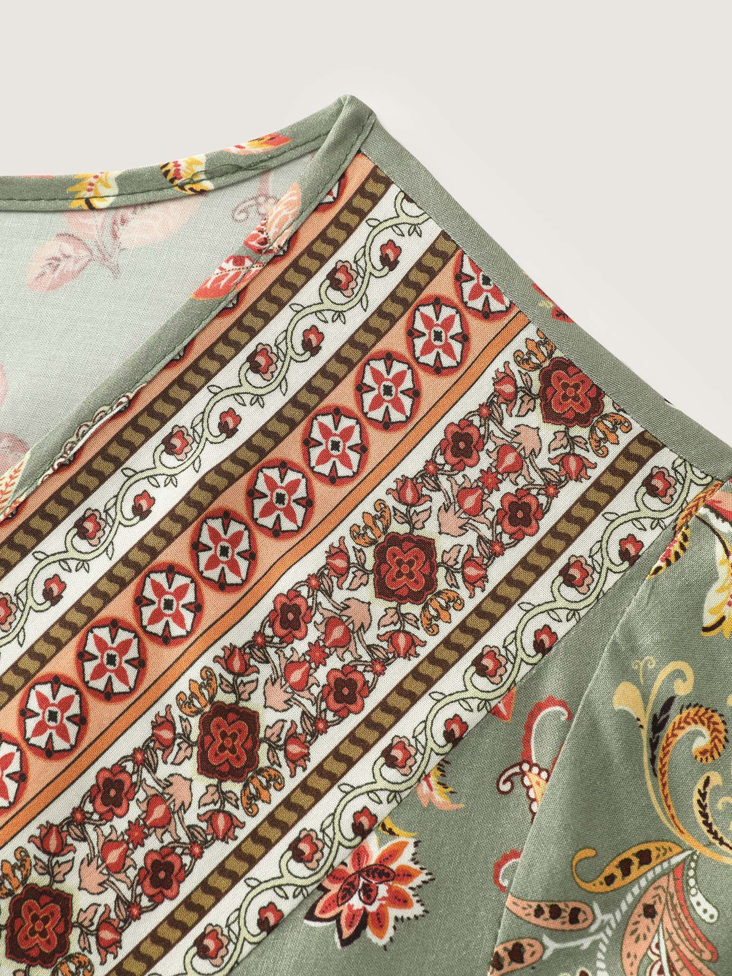 Breezy Floral Print Stretchy Waist Blouse - Image 6