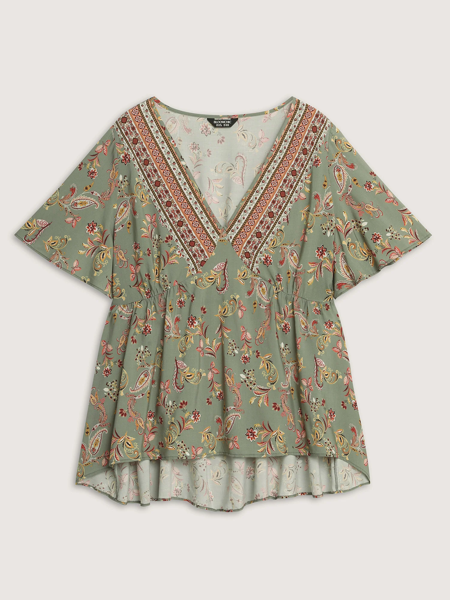 Breezy Floral Print Stretchy Waist Blouse - Image 7