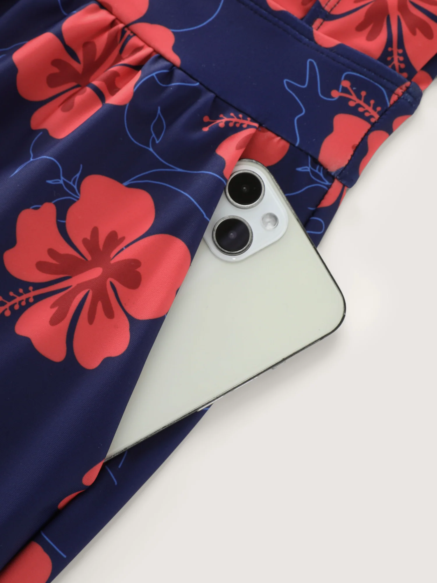 Bright Floral Print Shirred Pockets One Piece Swimsuit - Image 7