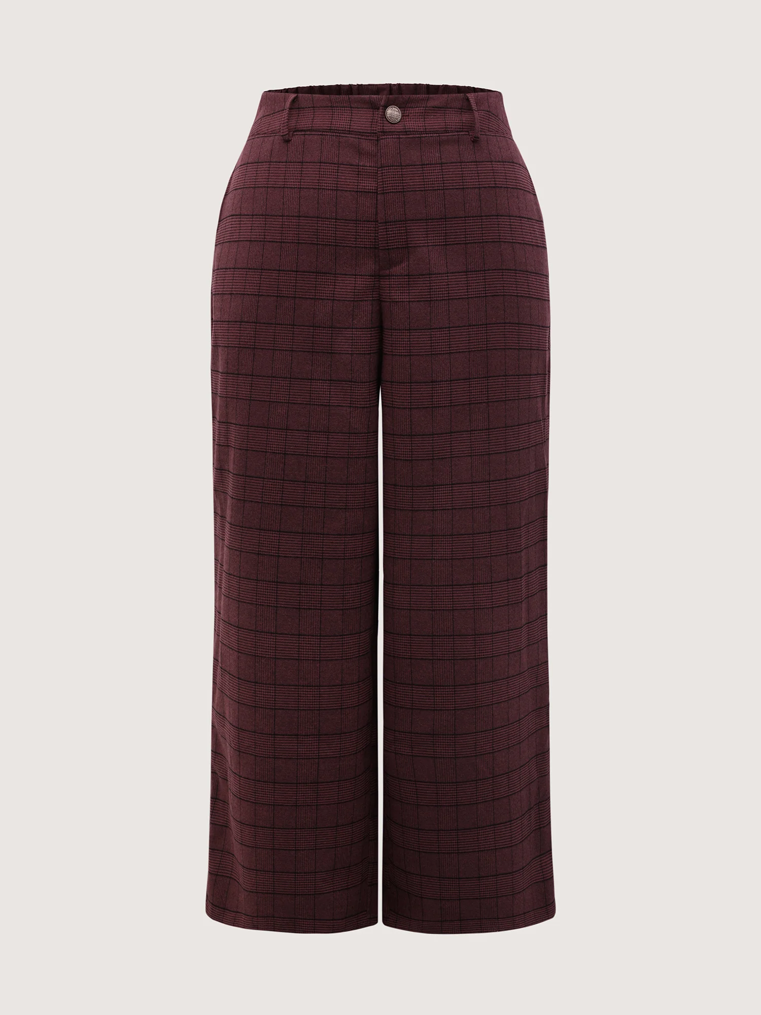 Checkered Stretchy Waist Pants - Image 8