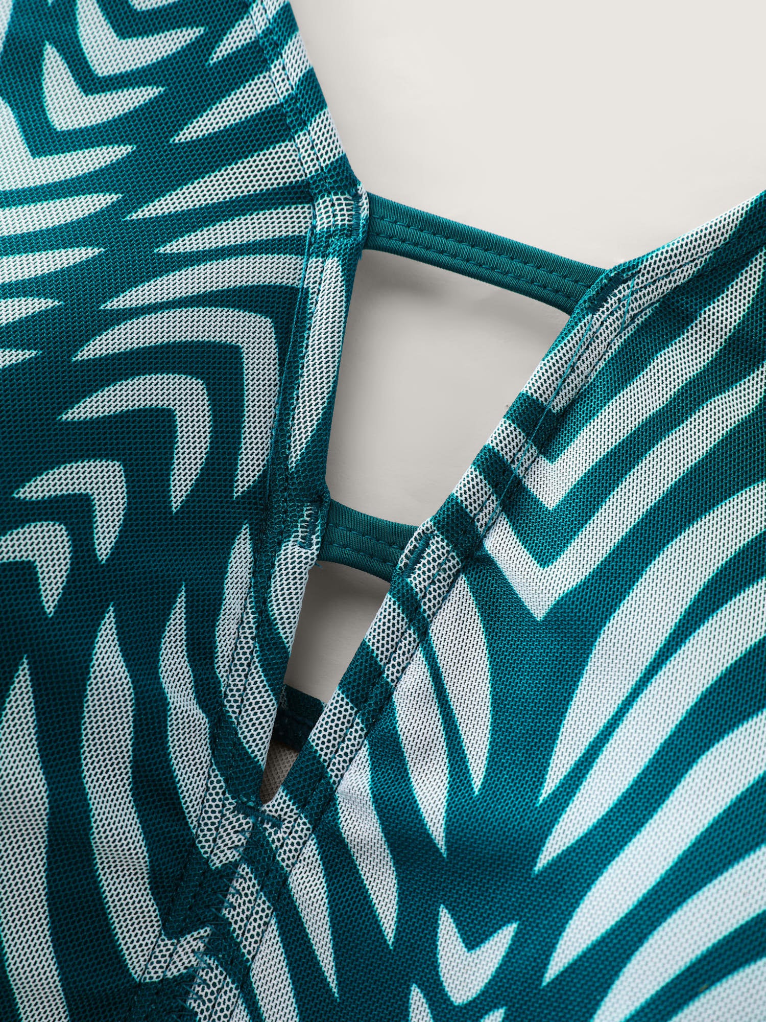 Chevron Print Flowy V-Neck Pocket Swim Dress - Image 8