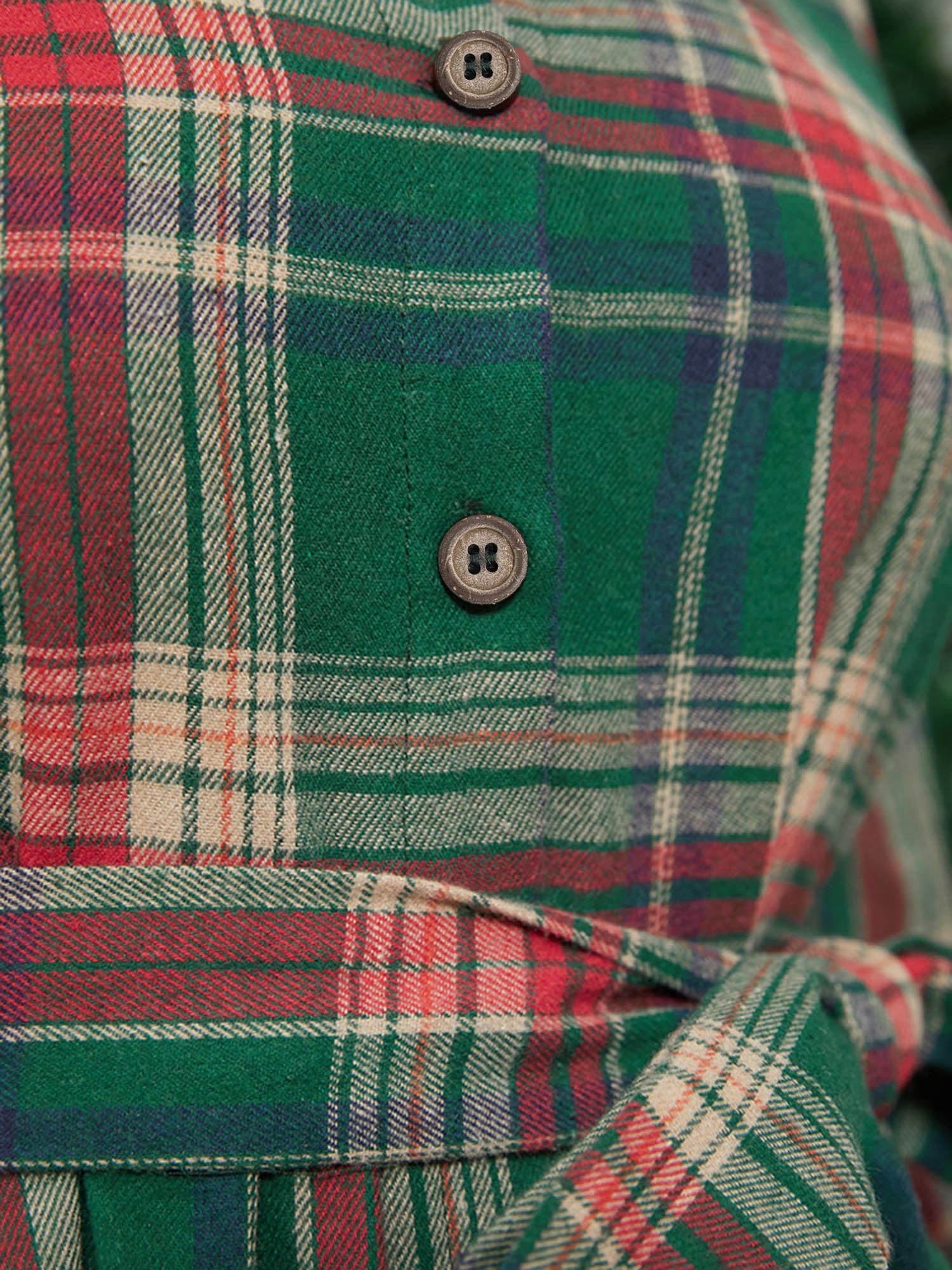 Plaid Button Detail Pocket Belted Arc Hem Dress - Image 14