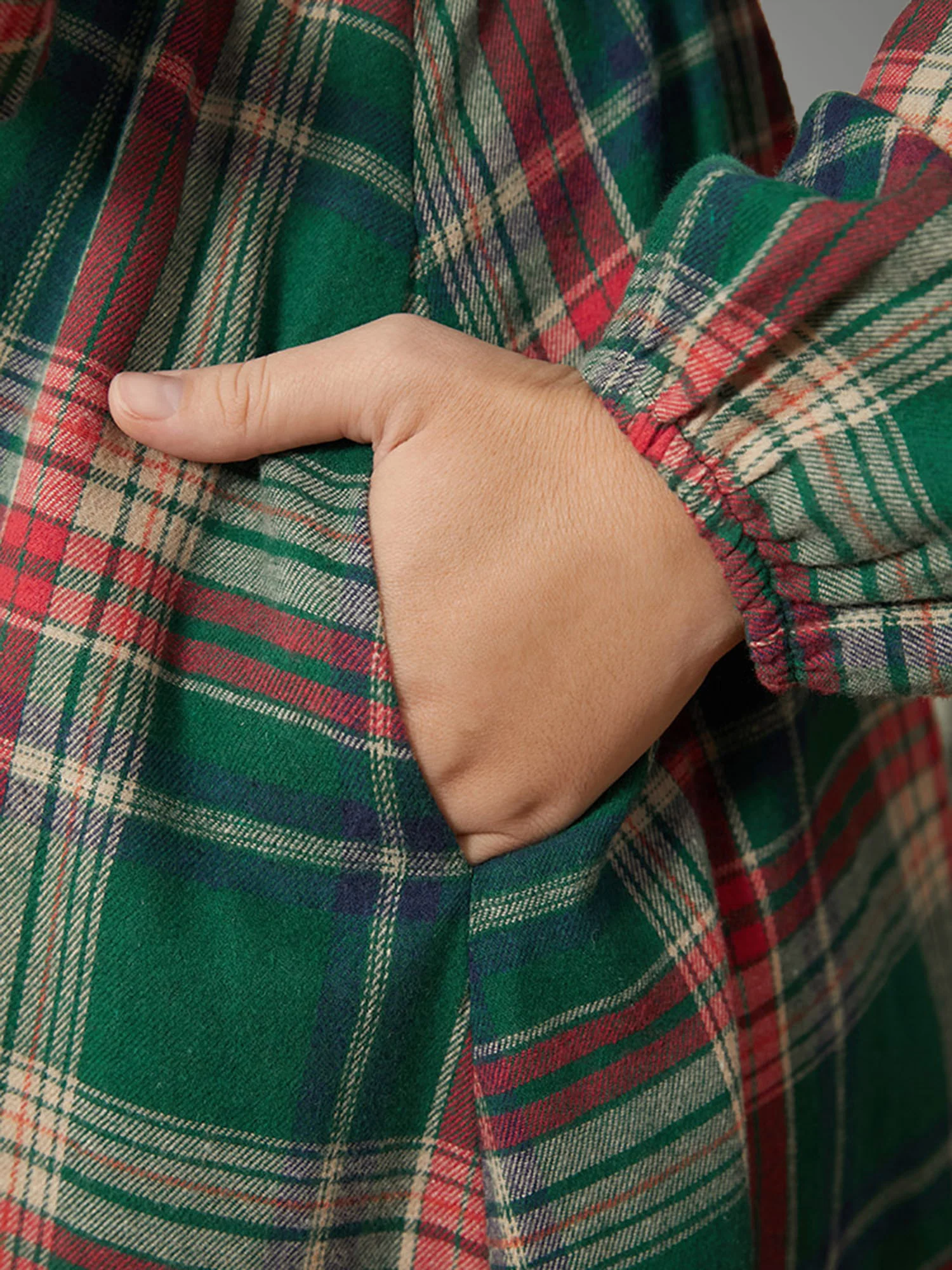 Plaid Button Detail Pocket Belted Arc Hem Dress - Image 15