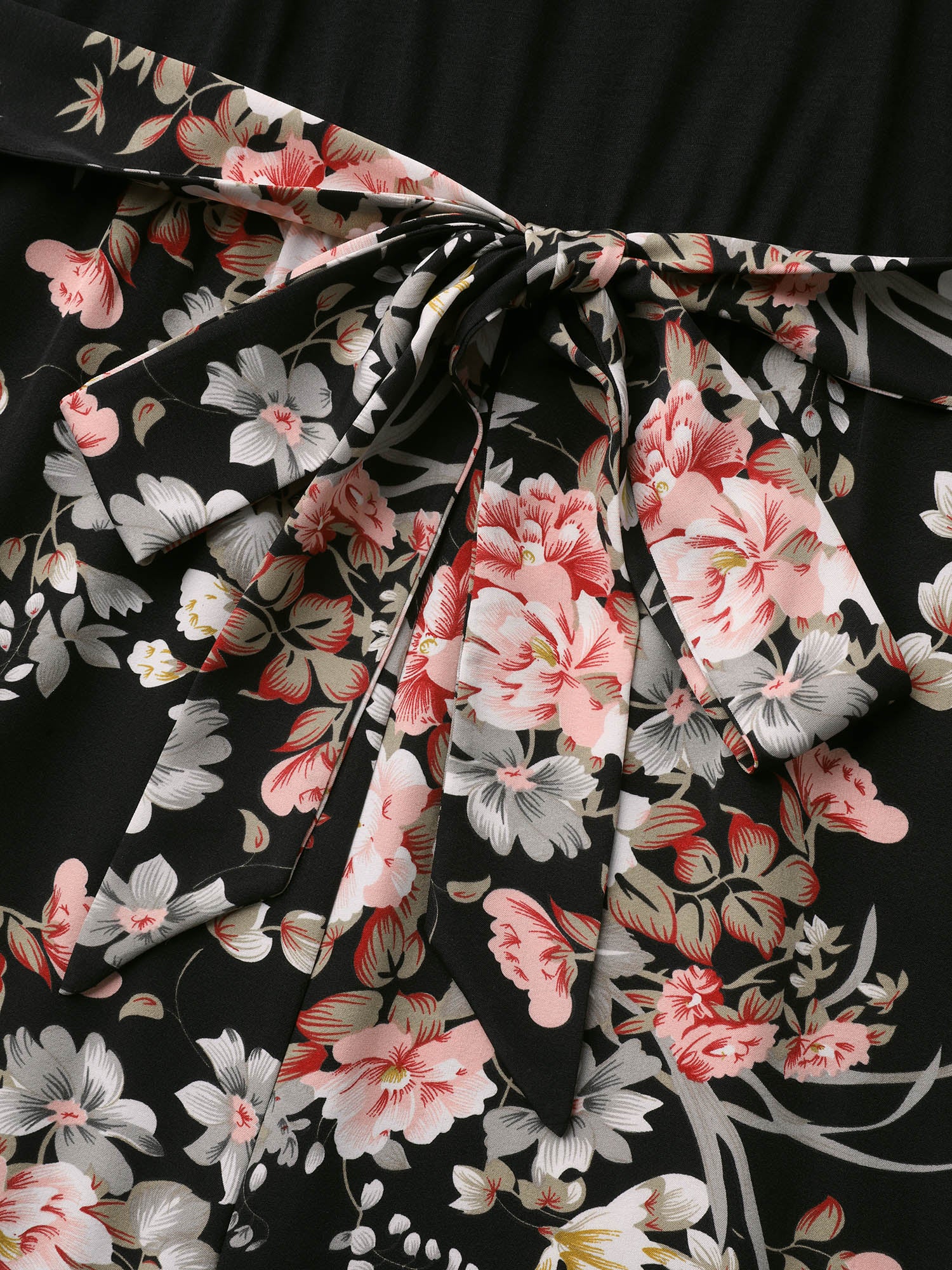Color Contrast Belted Panel Pockets Jumpsuit - Image 6