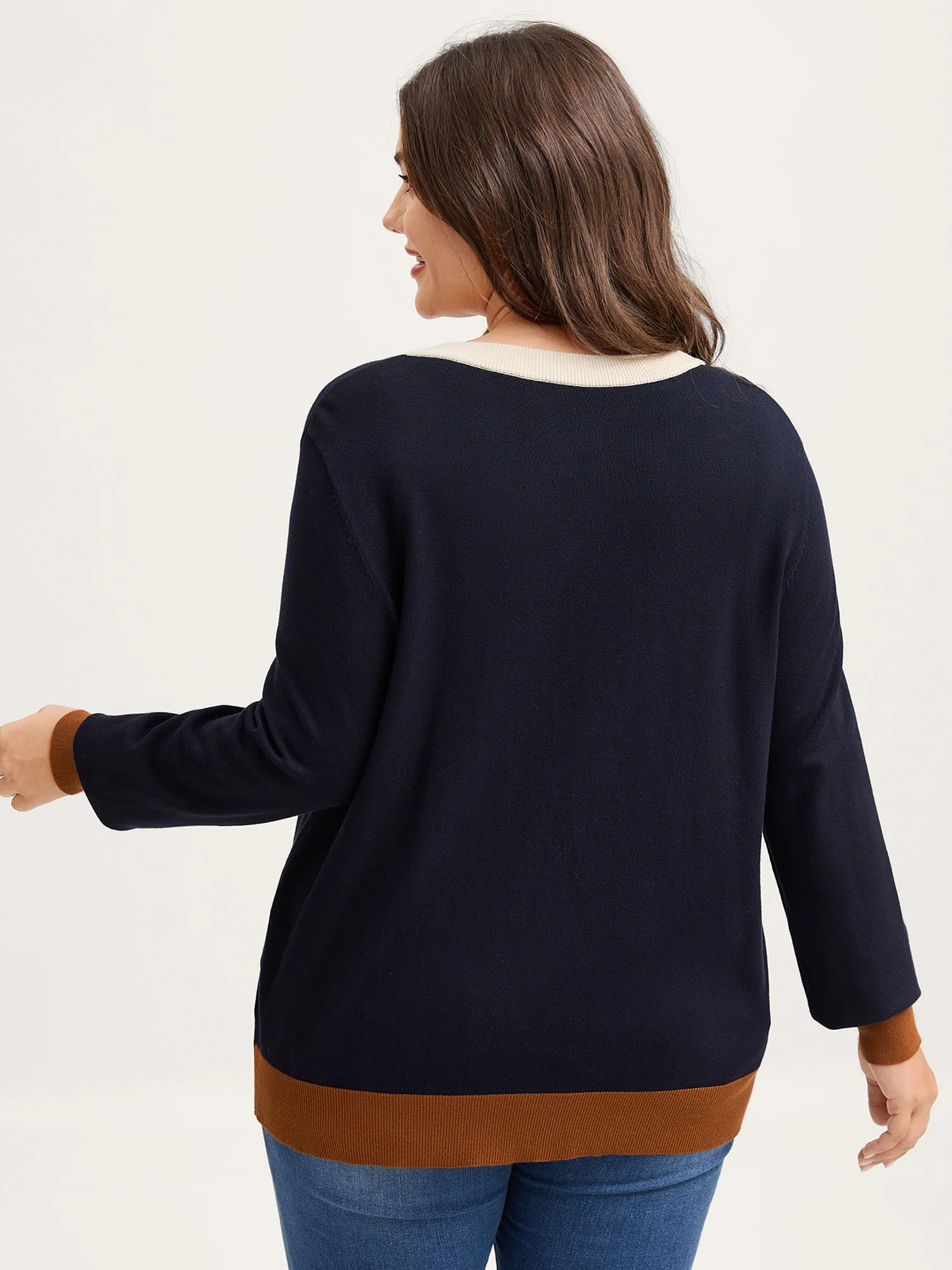 Supersoft Color Contrast Button-Down Knit Cardigan - Image 5