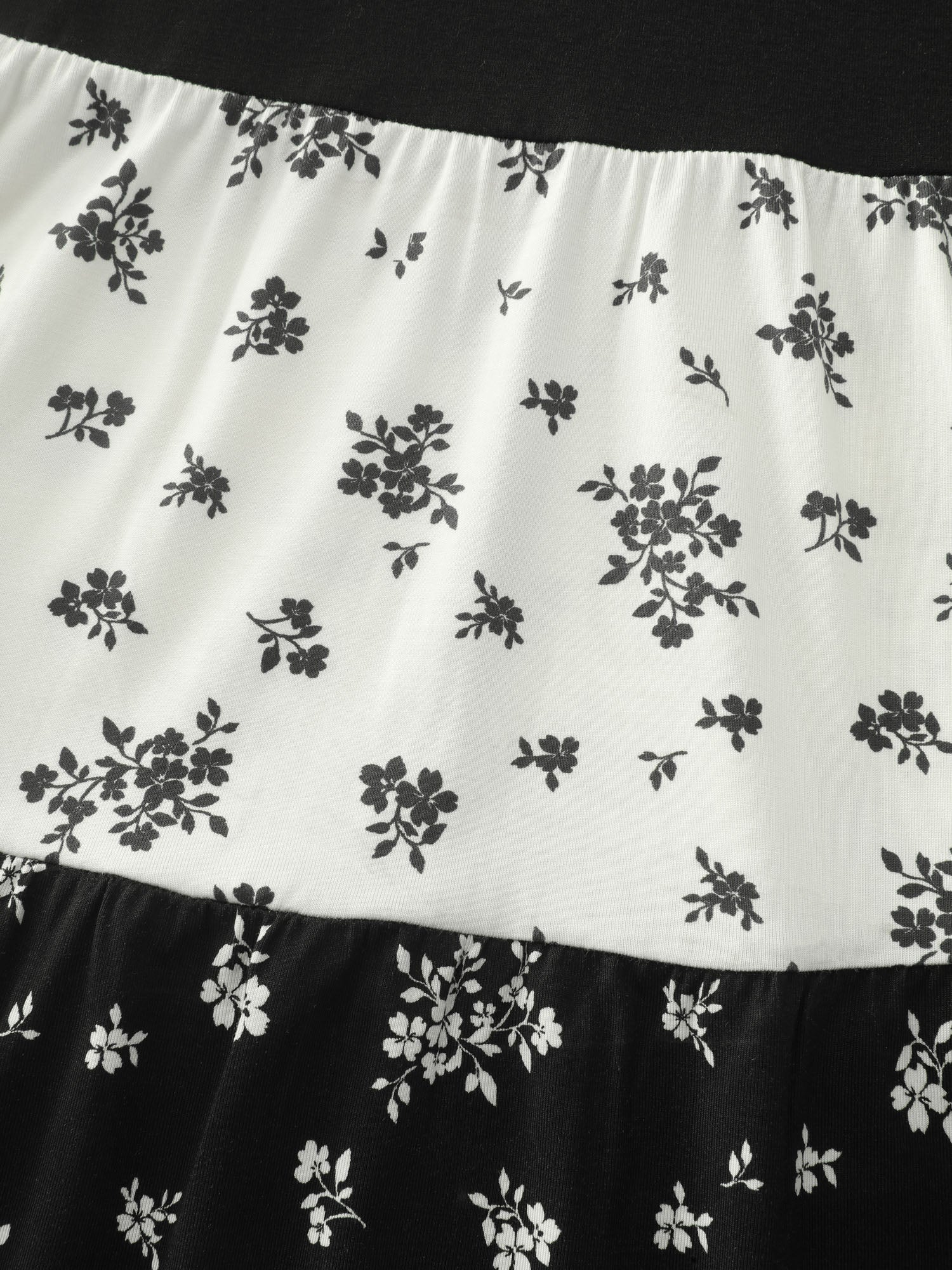 Color Contrast Floral Print Tiered Top - Image 7