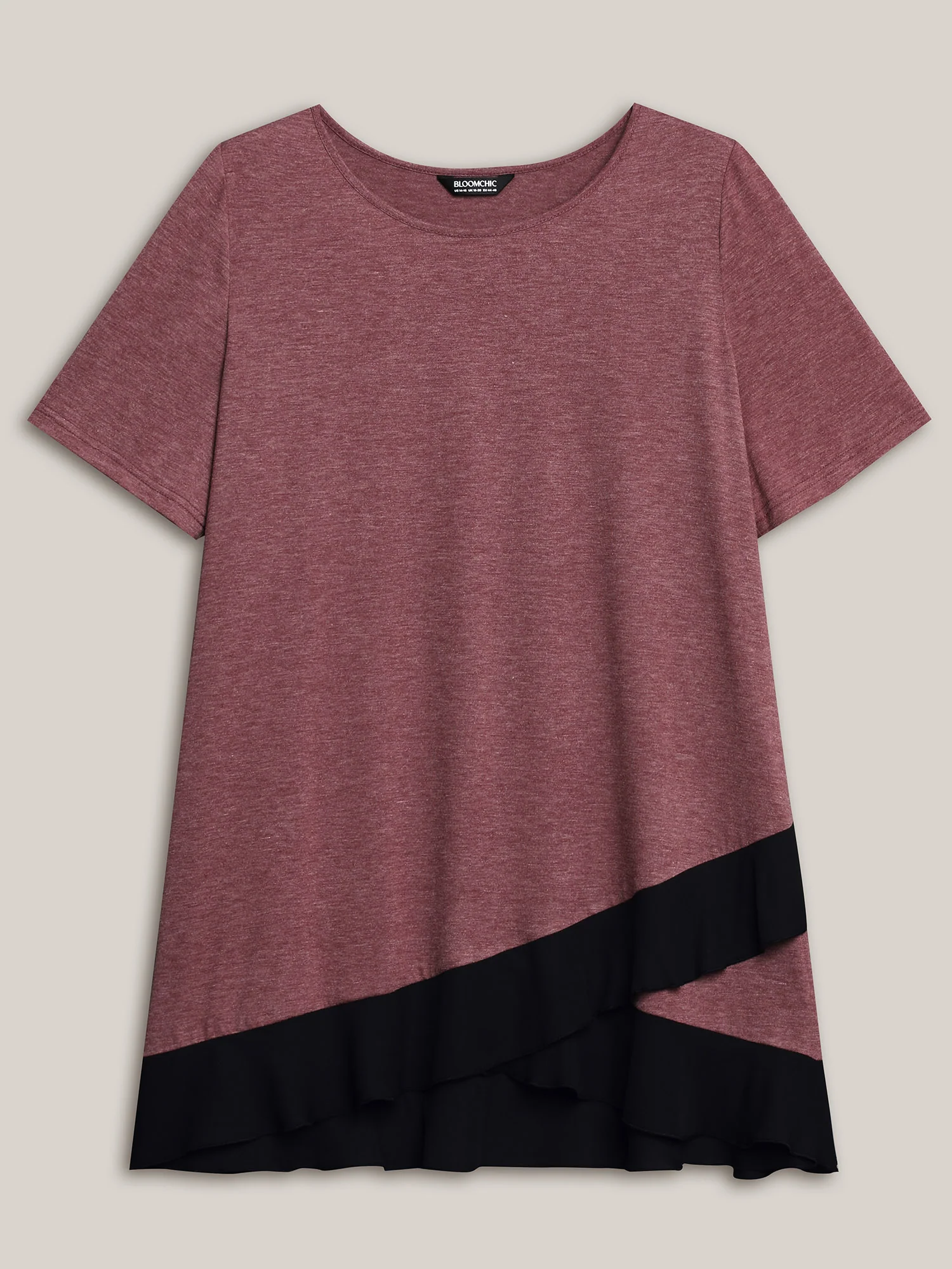 Color Contrast Overlap Hem Flared Top - Image 12