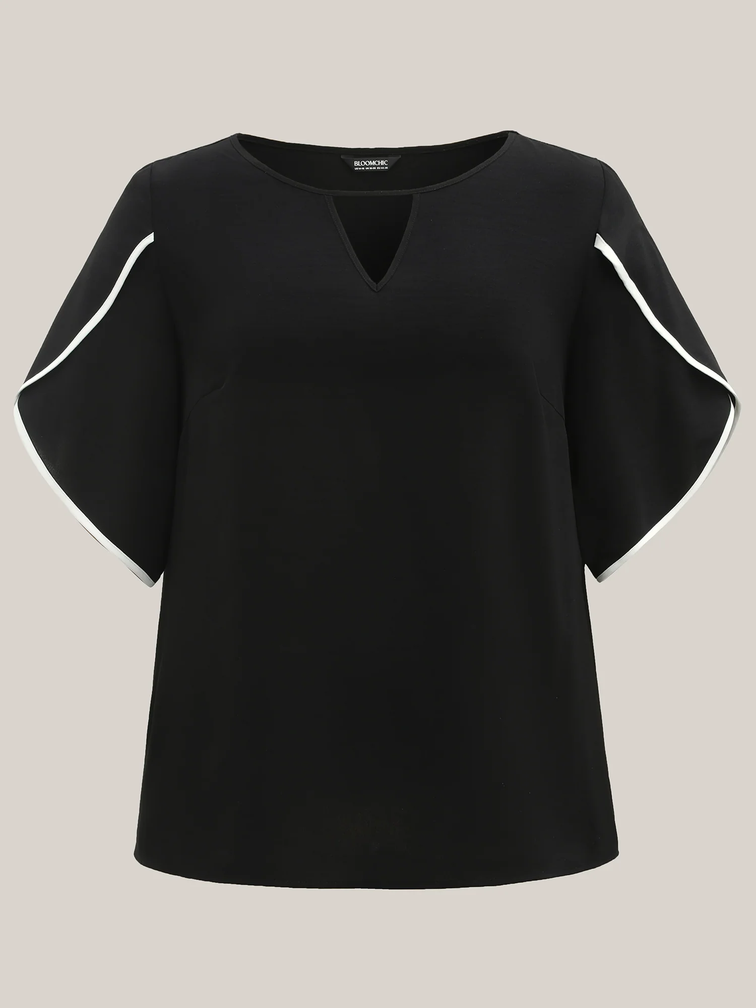 Color Contrast Petal Sleeve Shirt - Image 7