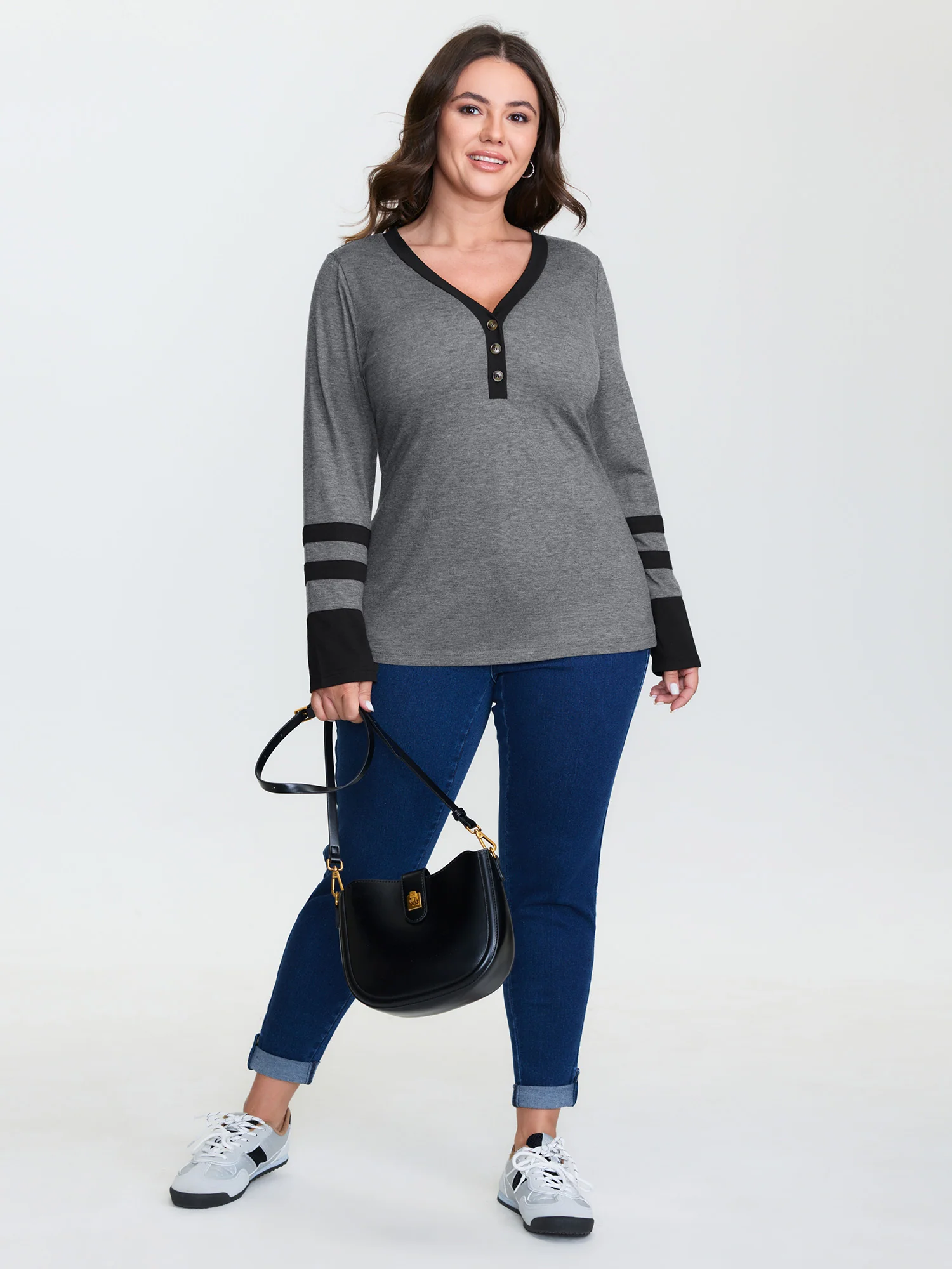 Color Contrast Striped T-Shirt - Image 3