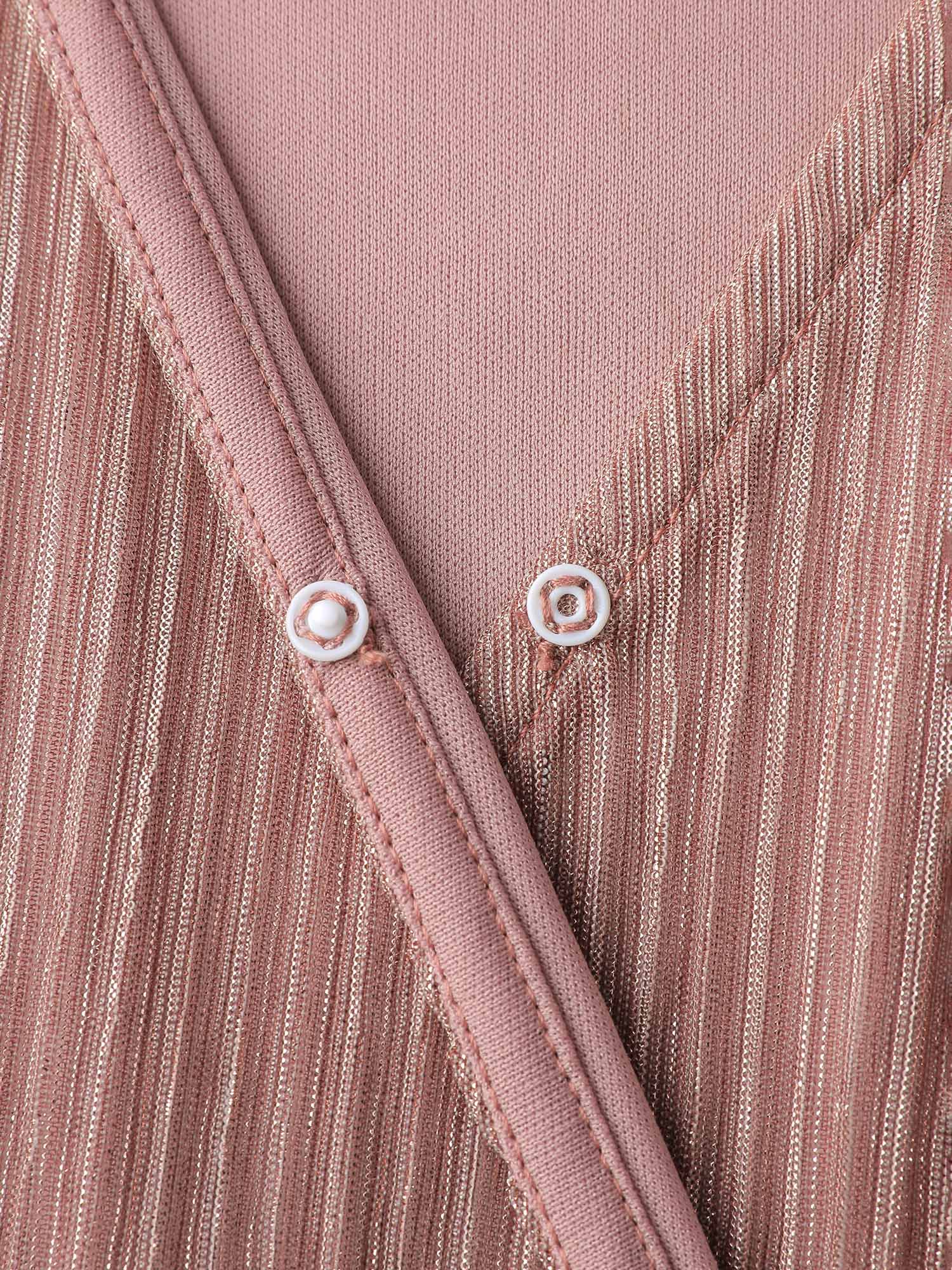Color Gradient Pockets Belted Midi Dress - Image 5
