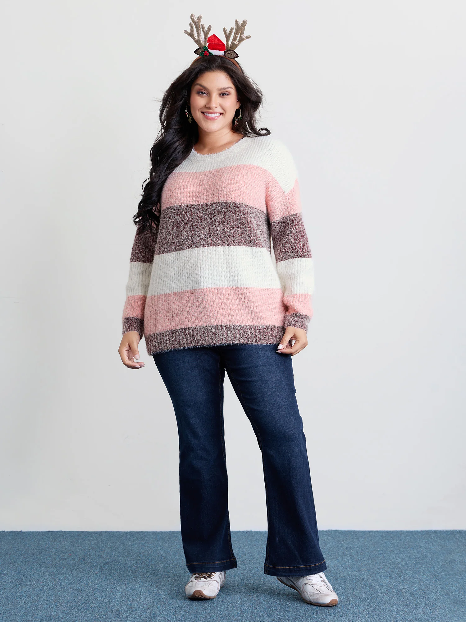 Colorblock Faux Mink Fur Pullover - Image 3