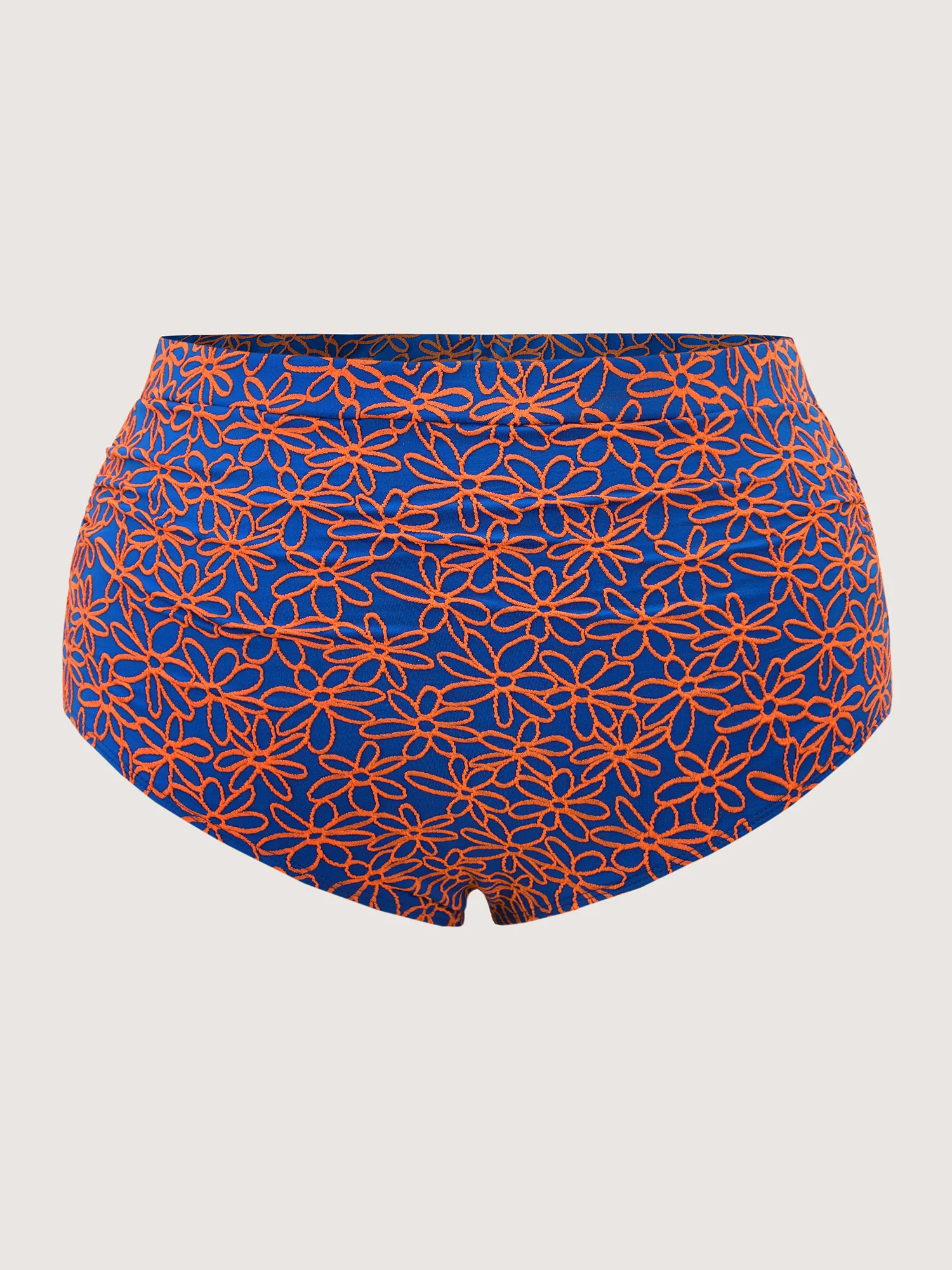 Colorful Floral Textured Tummy-Control Swim Bottoms - Image 6