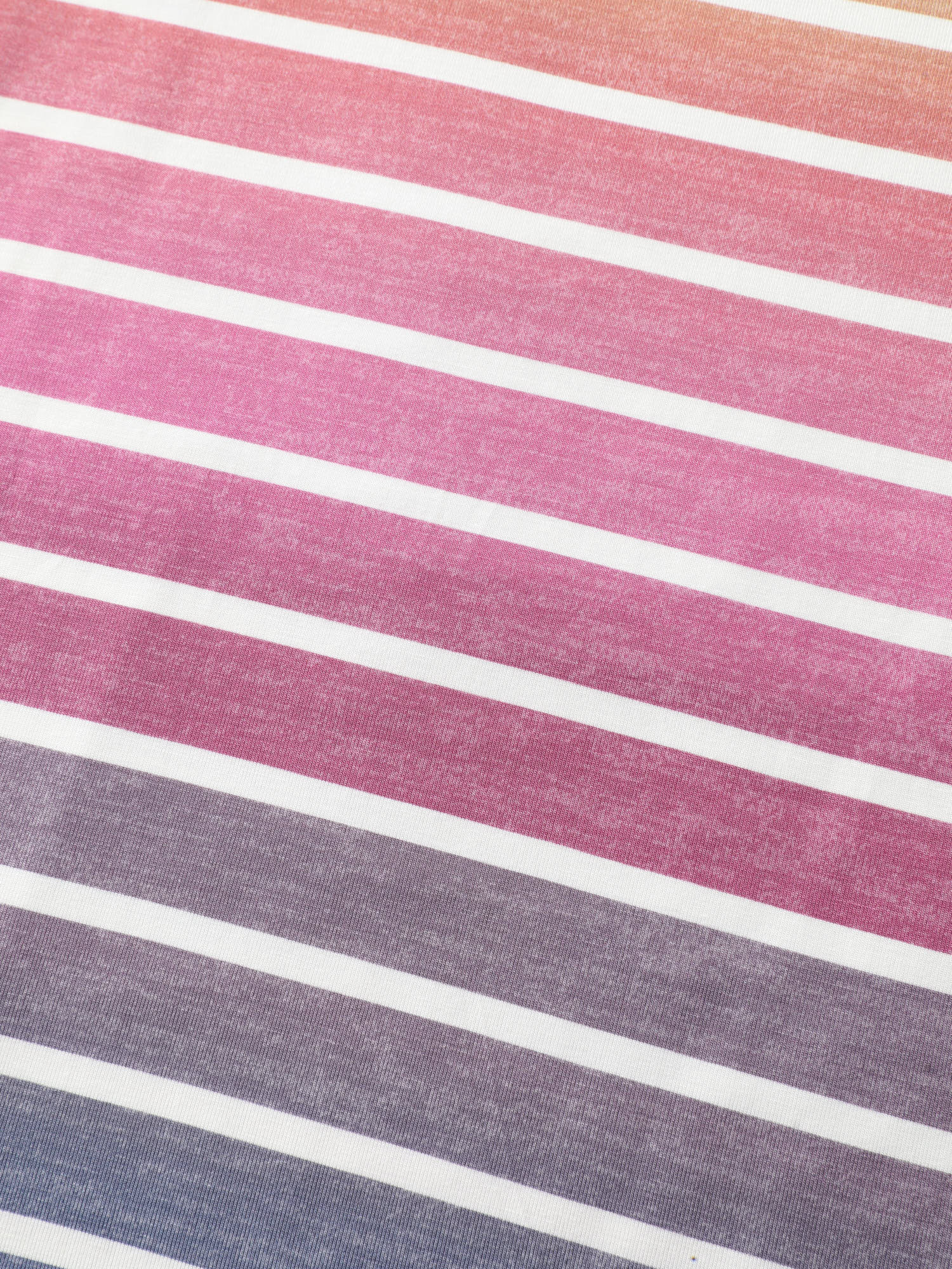 Colorful Gradient Stripe Round Neck T-Shirt - Image 6