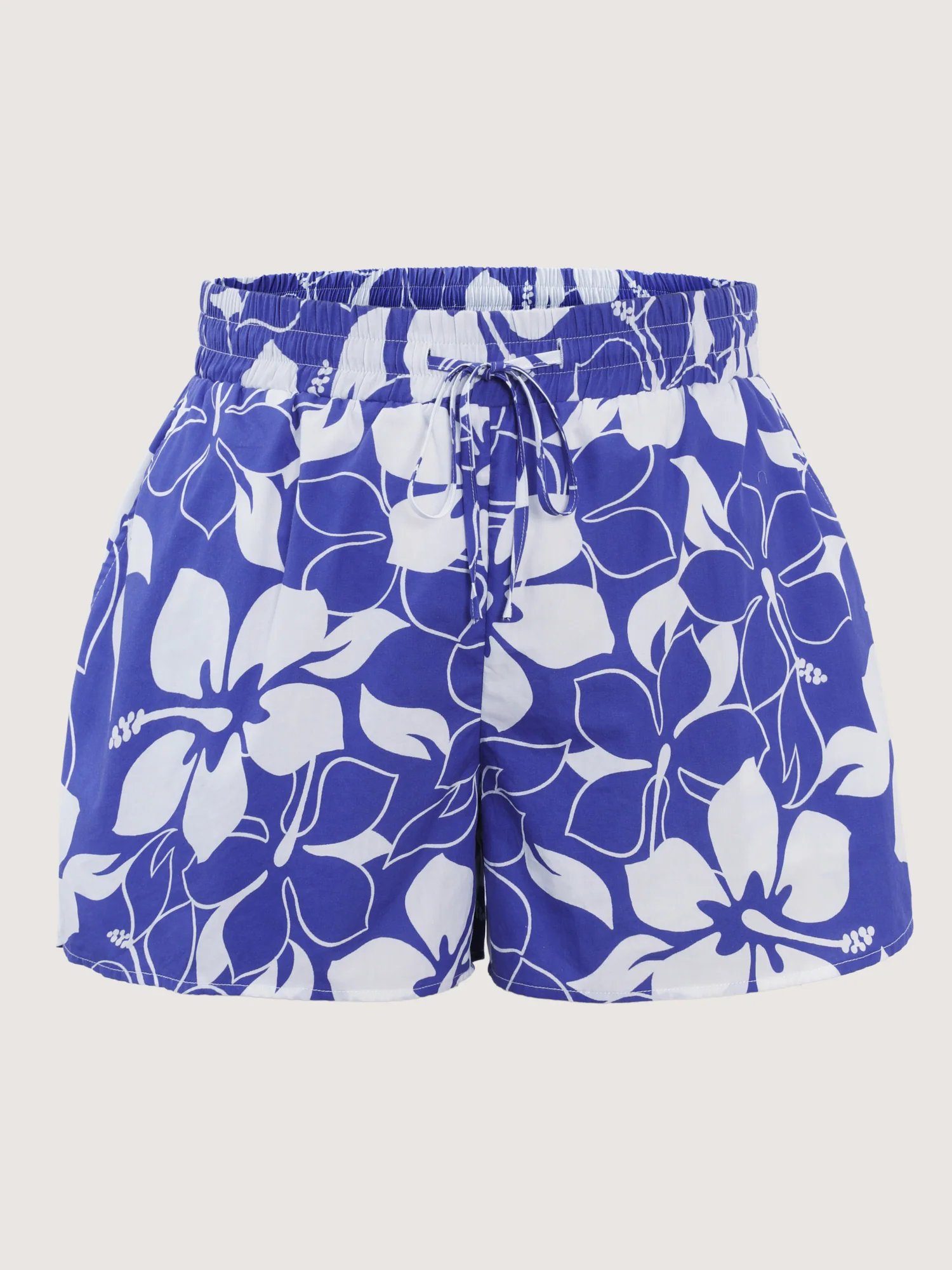Cotton Large Floral Print Drawstring Shorts - Image 8