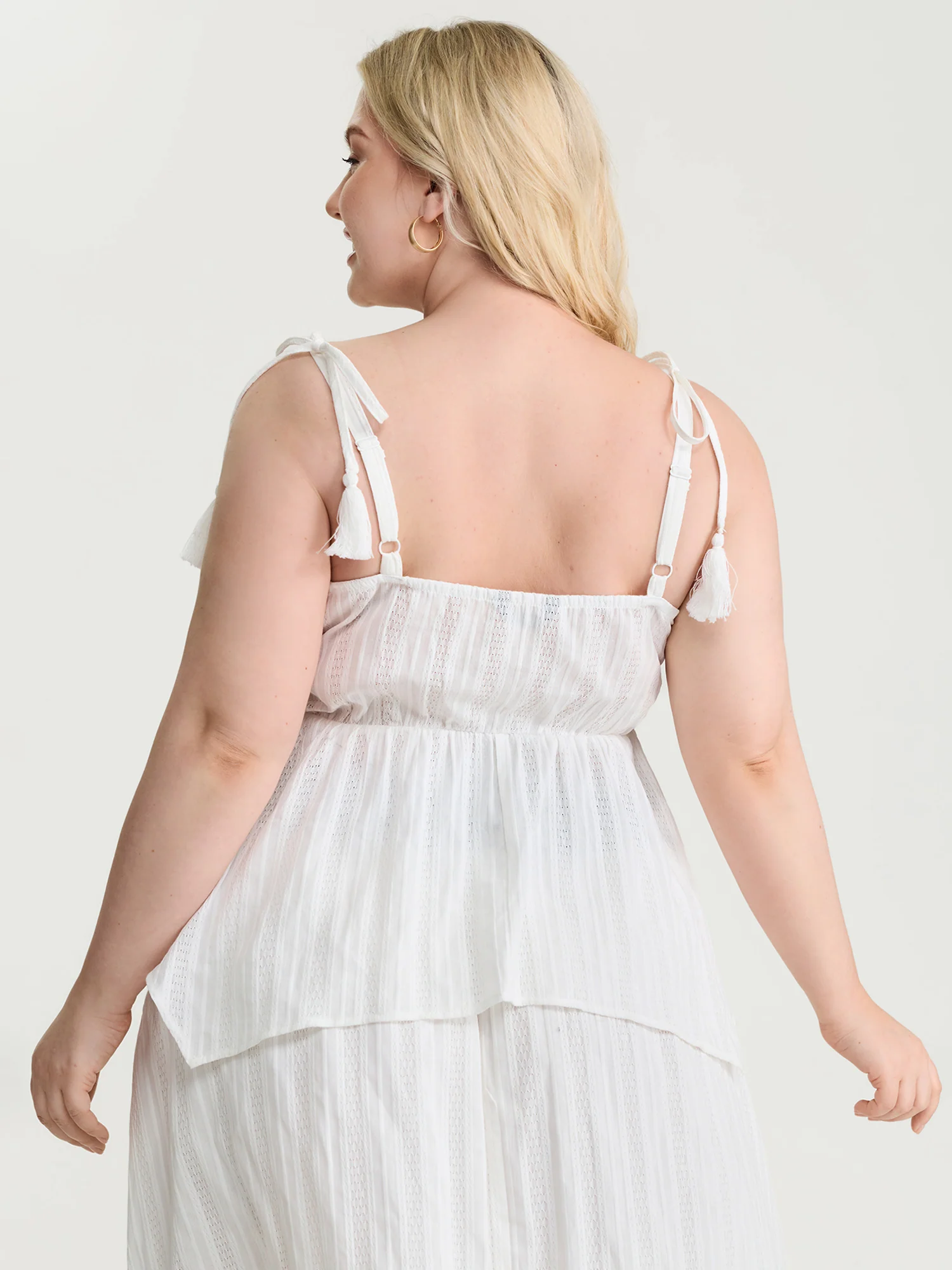 Cotton Striped Bodice Fit And Flare Tank Top - Image 4