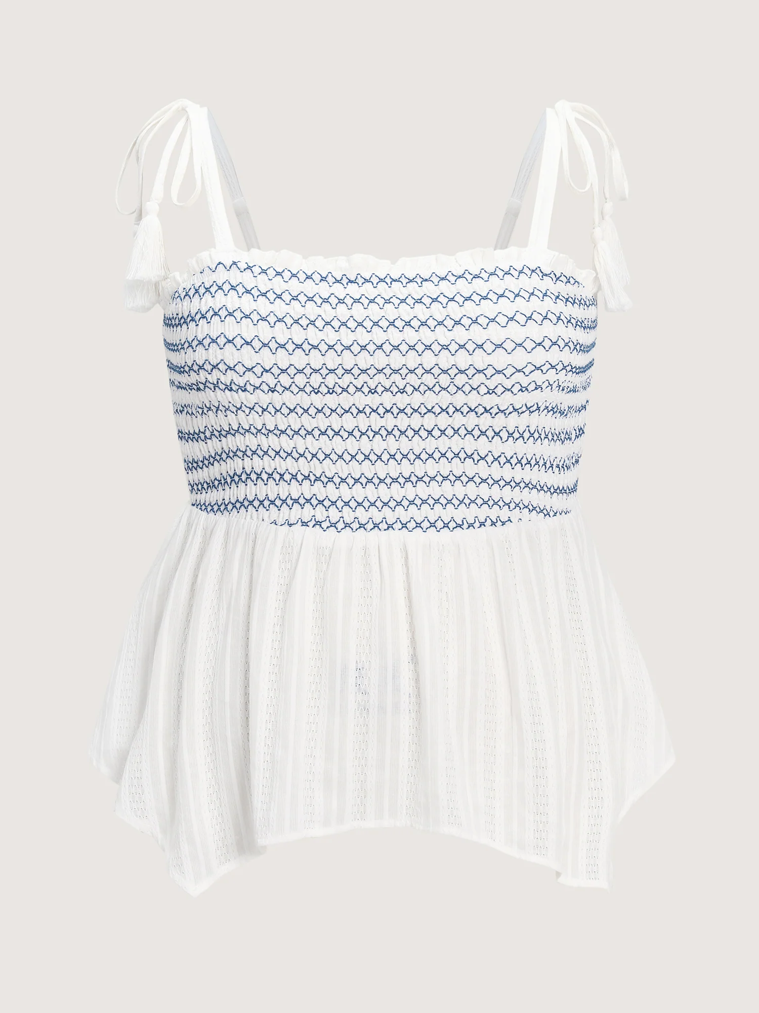 Cotton Striped Bodice Fit And Flare Tank Top - Image 7