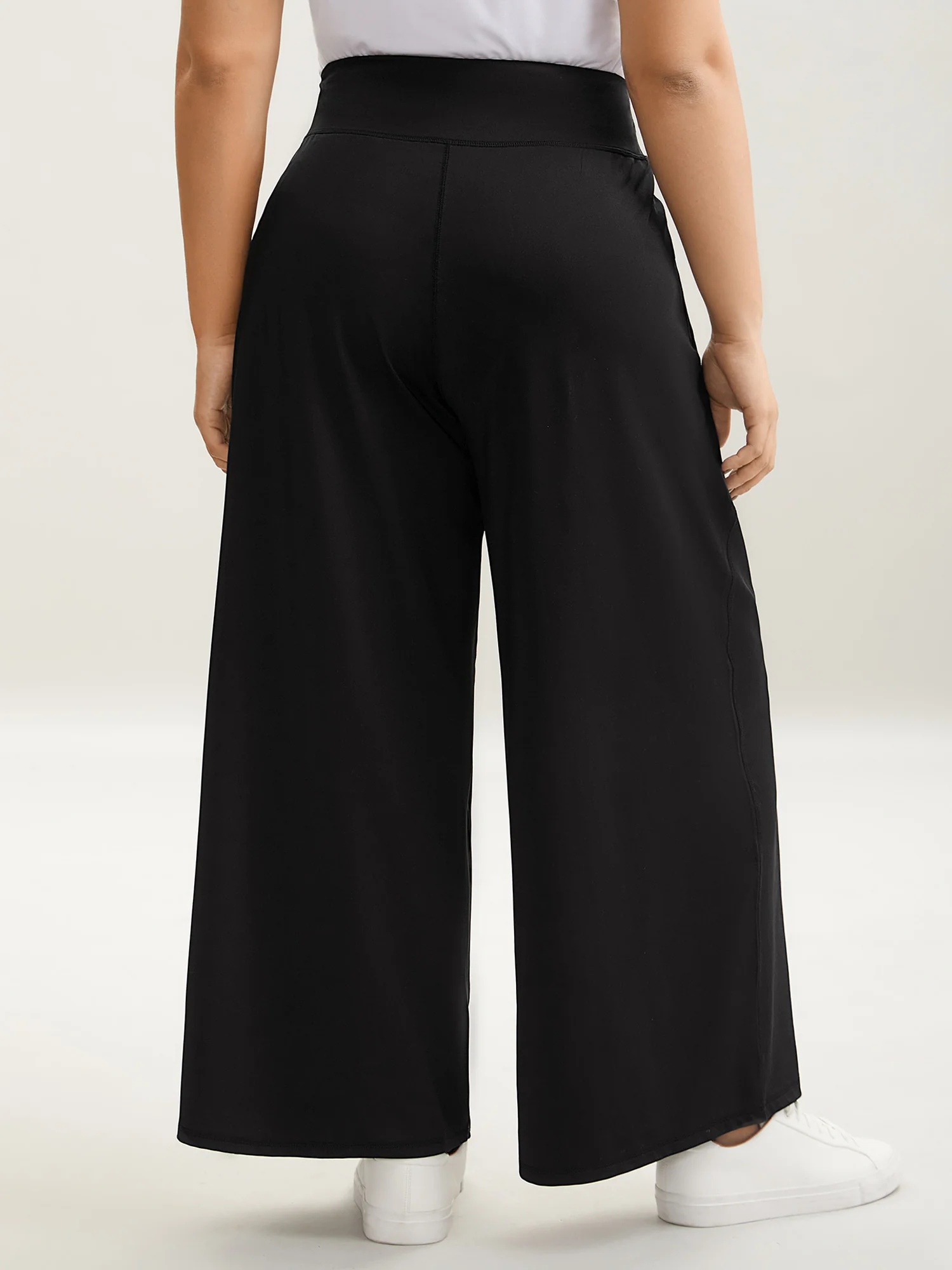 Crossover Waist Very Stretchy Wide-Leg Pants - Image 4