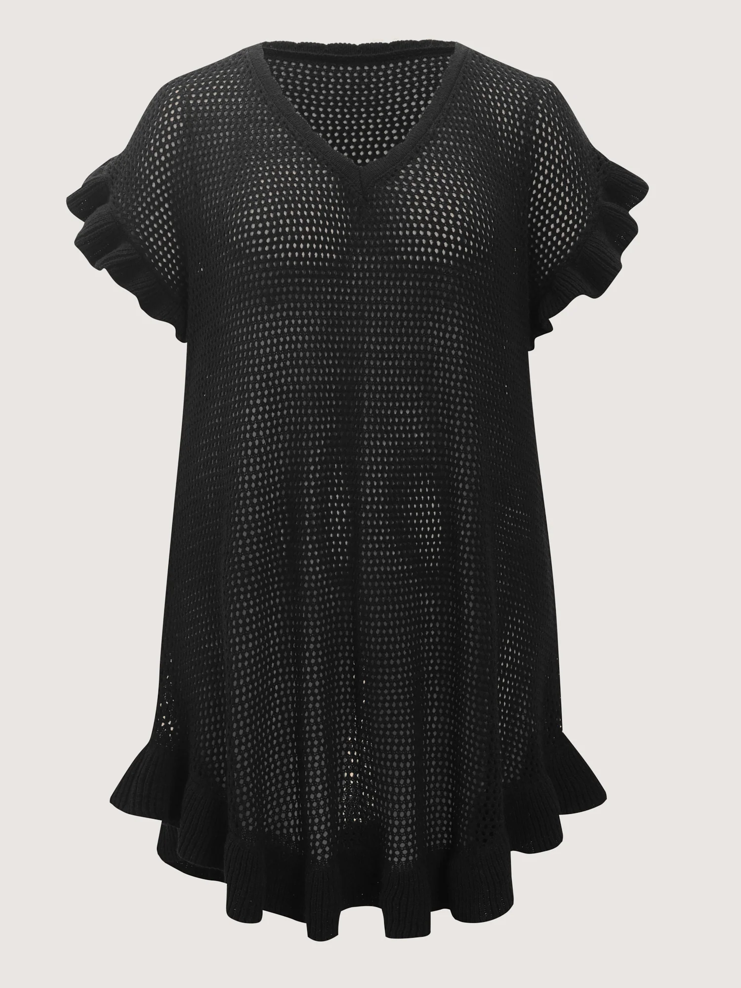 Cut-Out Ruffled Sleeve Swim Cover-Up - Image 7