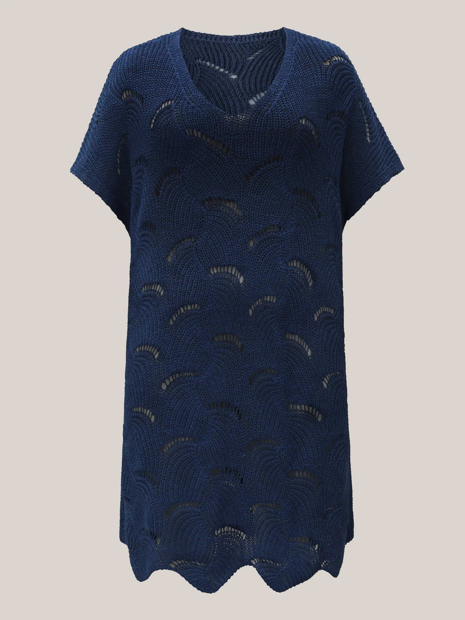 Cut-Out Solid V-Neck Swim Cover Up - Image 13
