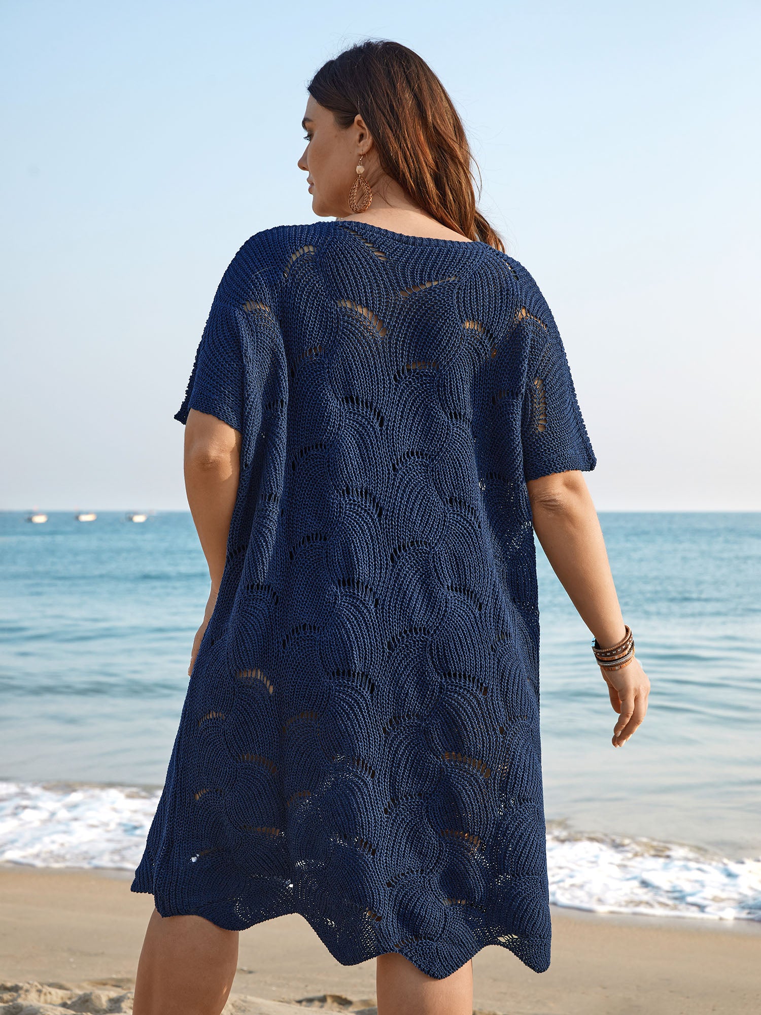 Cut-Out Solid V-Neck Swim Cover Up - Image 7