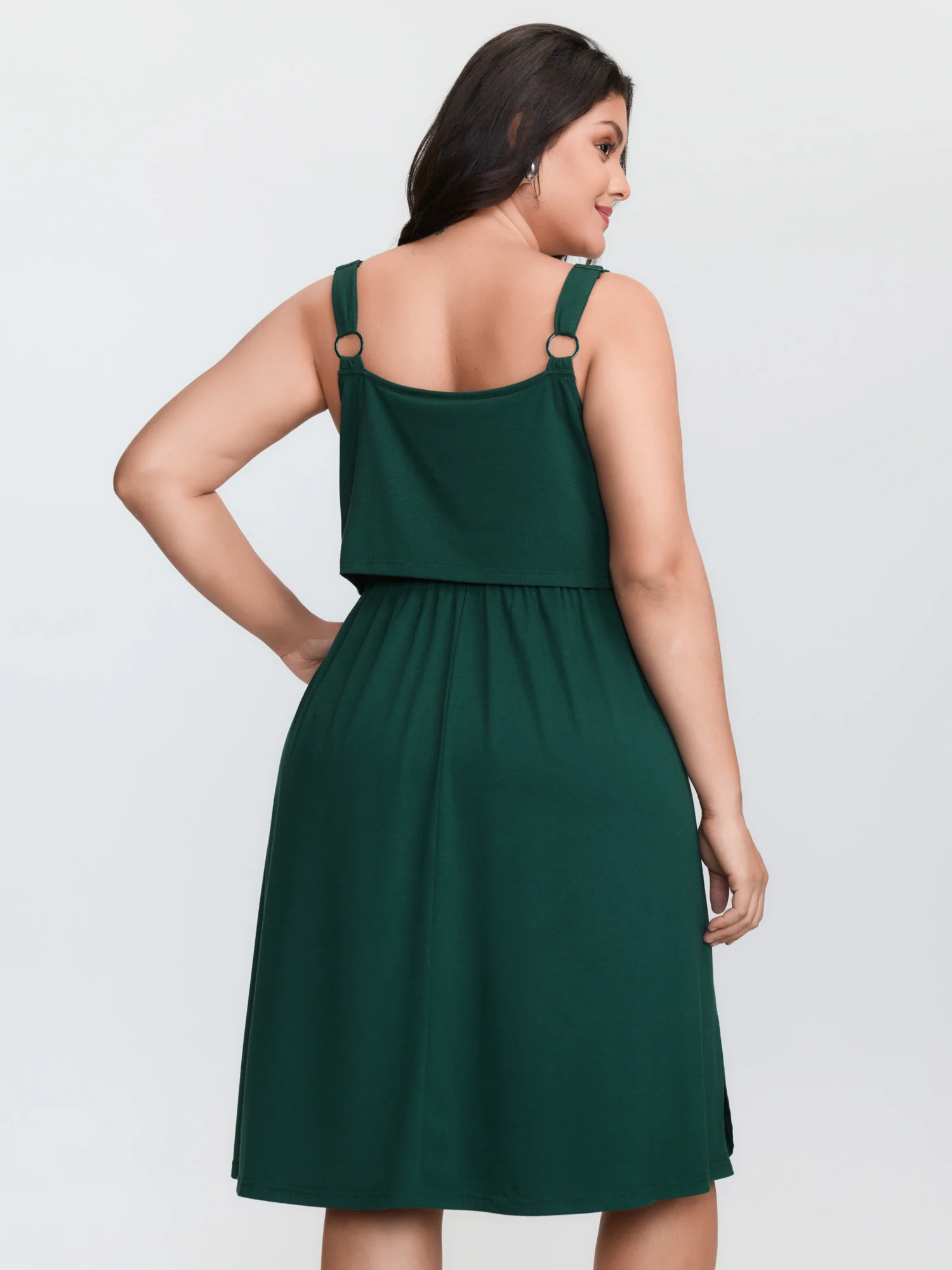 Drawstring Waist Side Slit Cami Mini Dress - Image 7