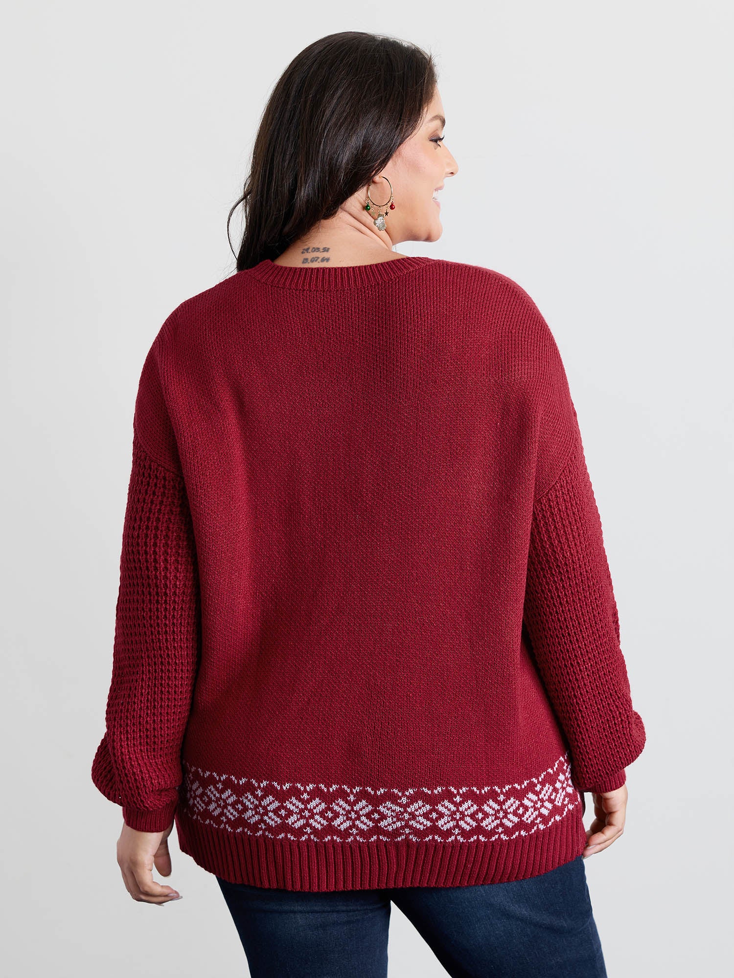 Festive Cat Micro Lantern Sleeve Pullover - Image 5