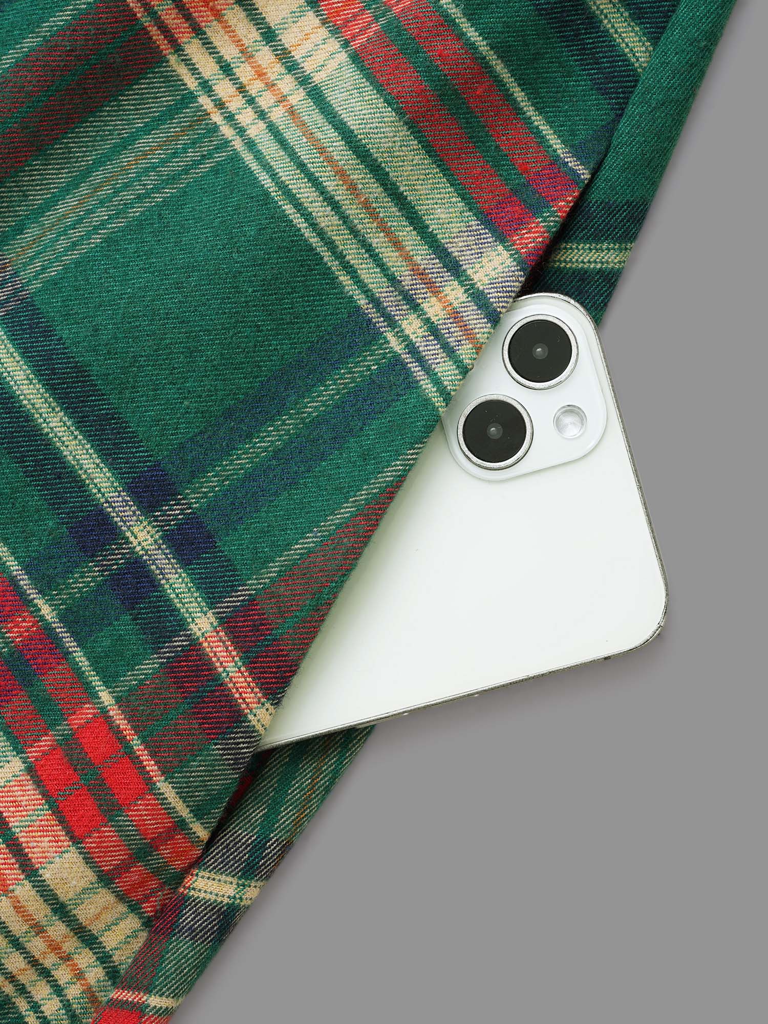 Festive Notched Collar Plaid Dress - Image 6