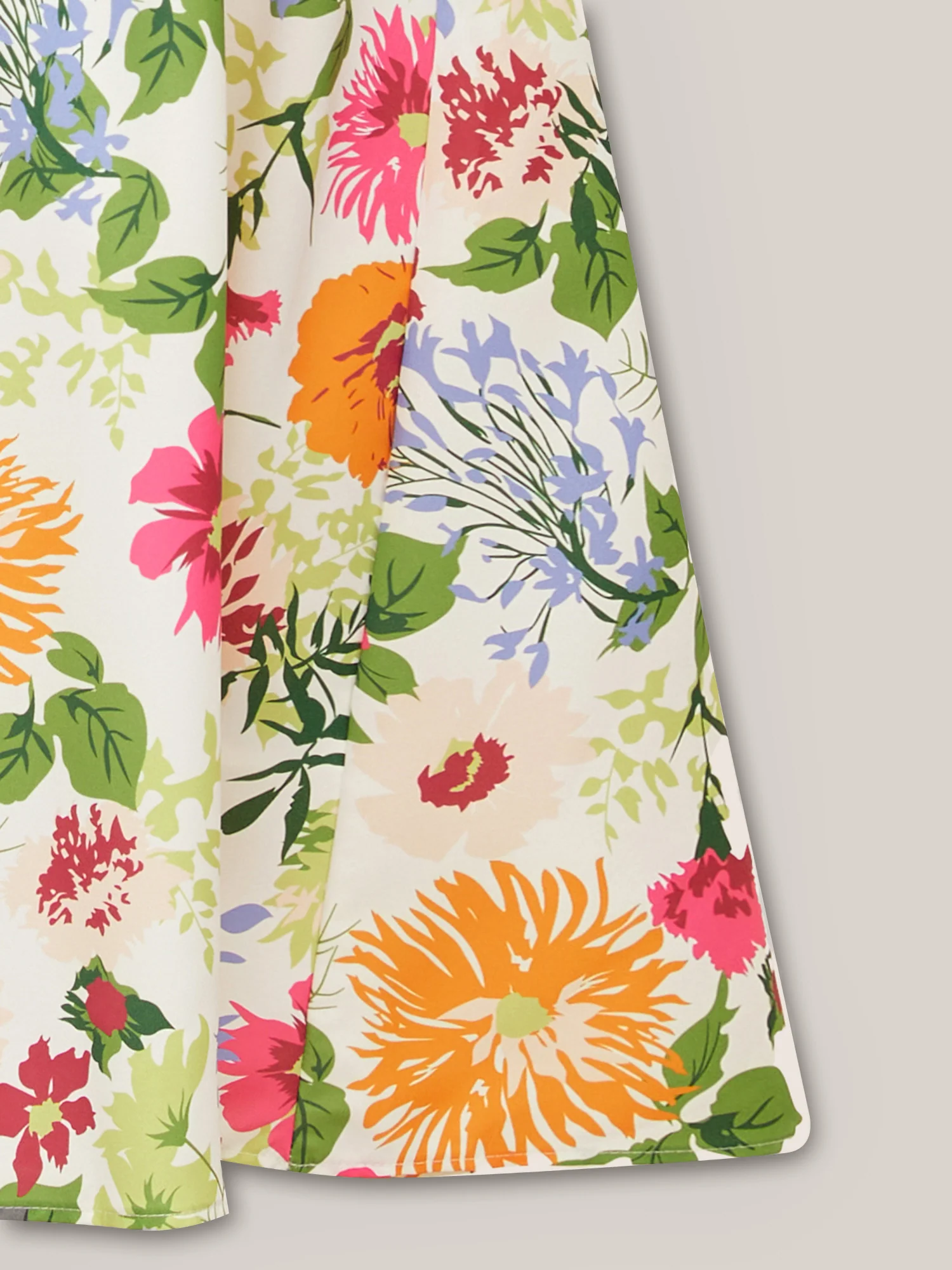 Floral Shirred Square Neck Pocket Midi Dress - Image 11