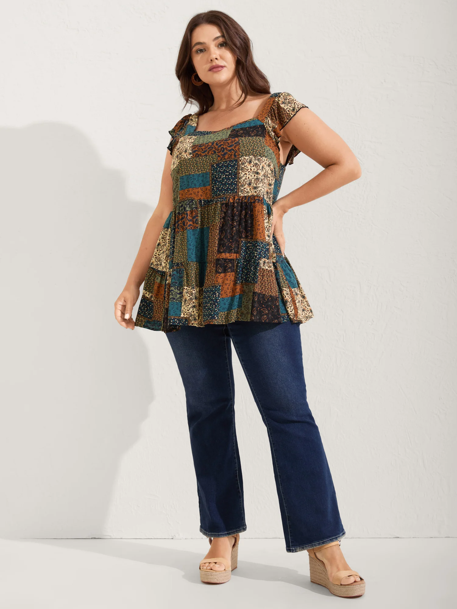 Floral Collage Print Layered Tank Top - Image 3