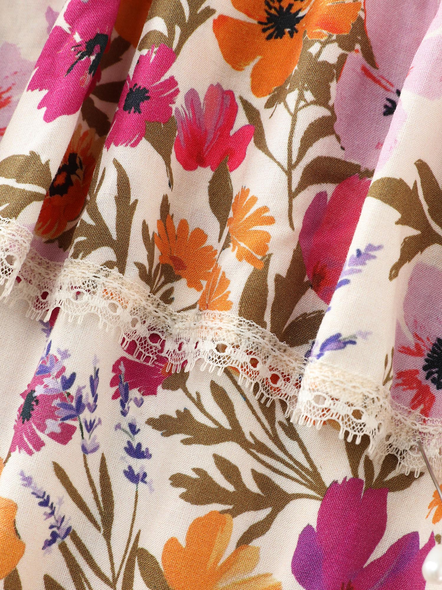 Floral Print Off-Shoulder Stretchy Waist Maxi Dress - Image 5
