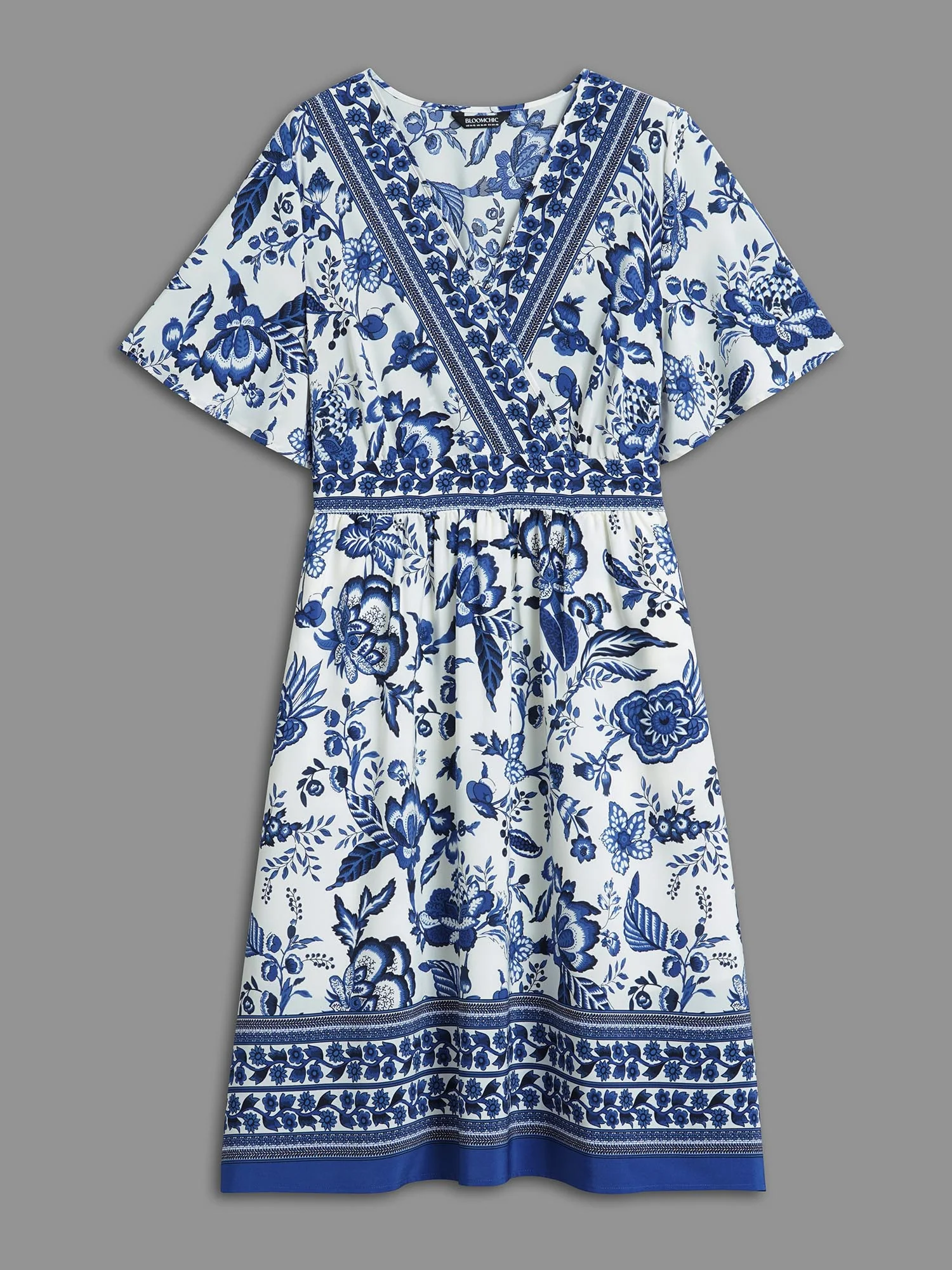Floral Print Wrap-Neck Pocket Midi Dress - Image 7