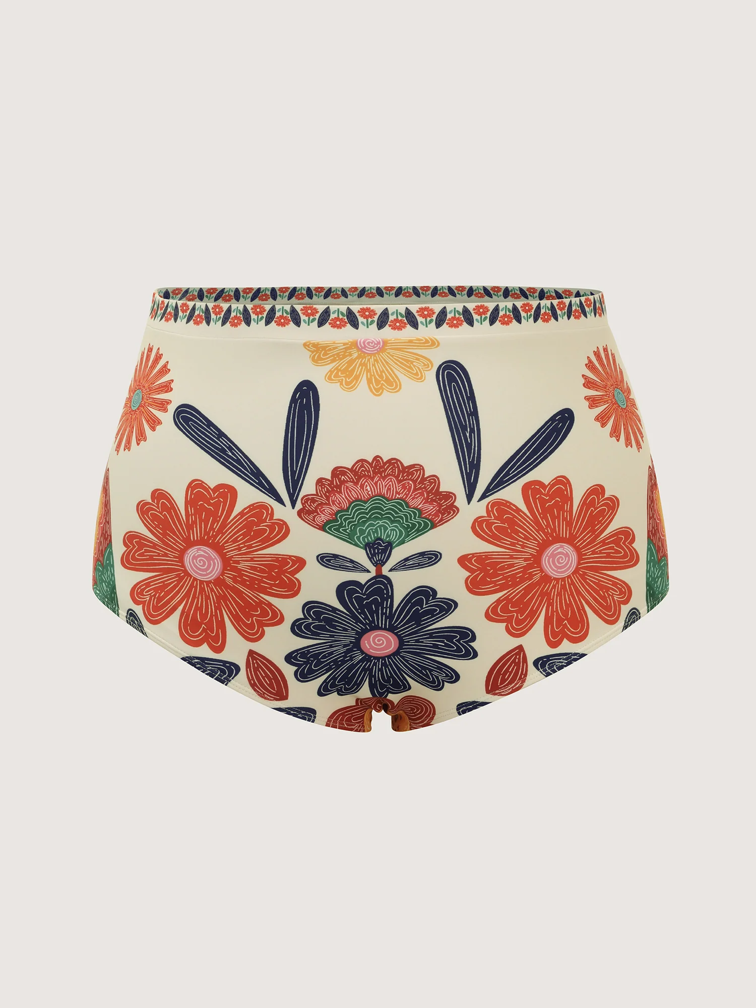 Floral Surplice Neckline Pockets Swim Dress - Image 8