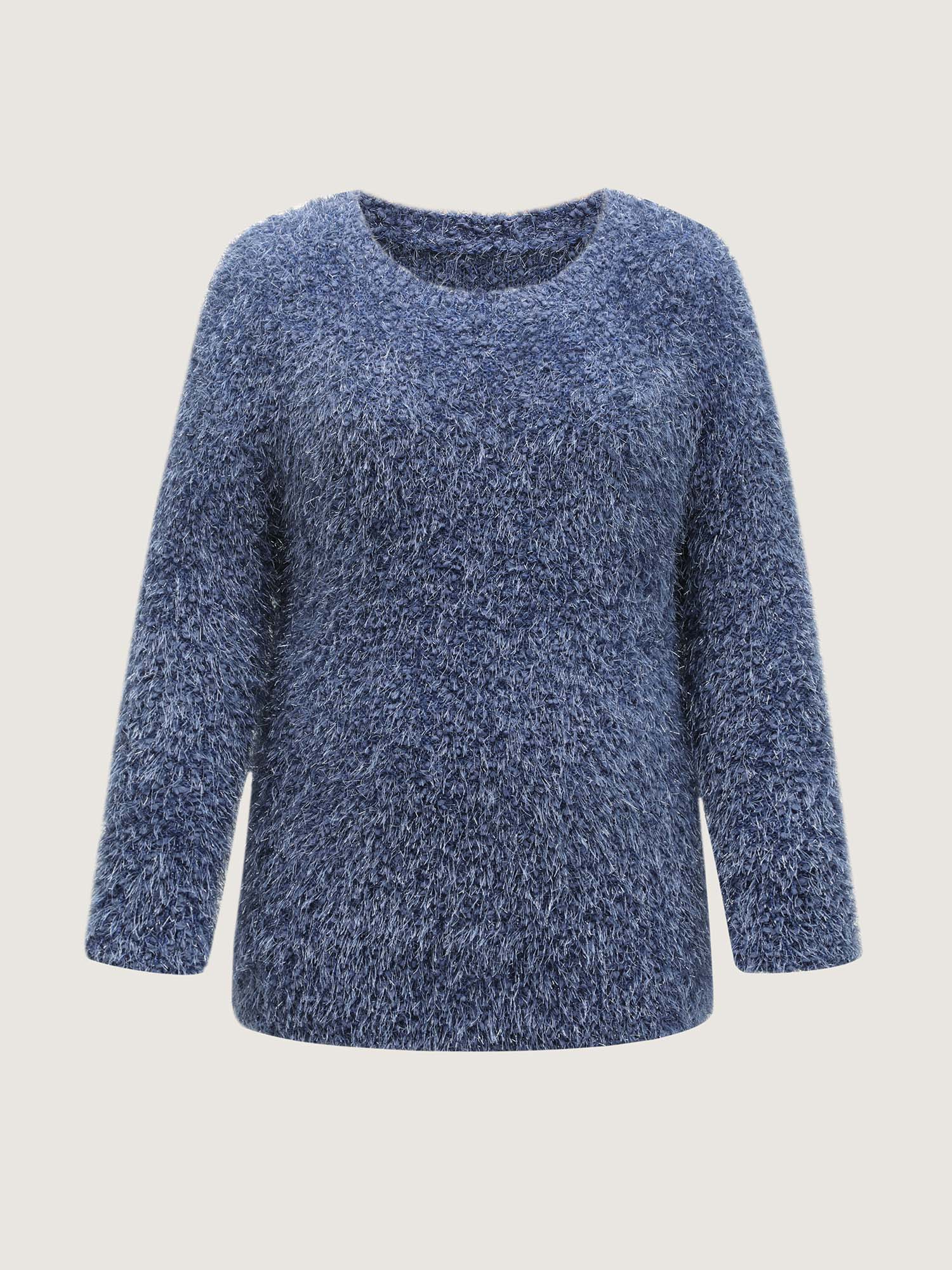 Fuzzy Sparkle Crew Neck Pullover - Image 8