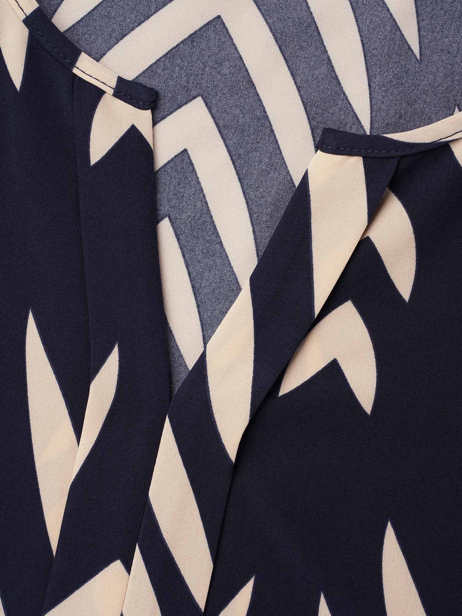 Geometric Print Ruffled Shirred Shirt - Image 6