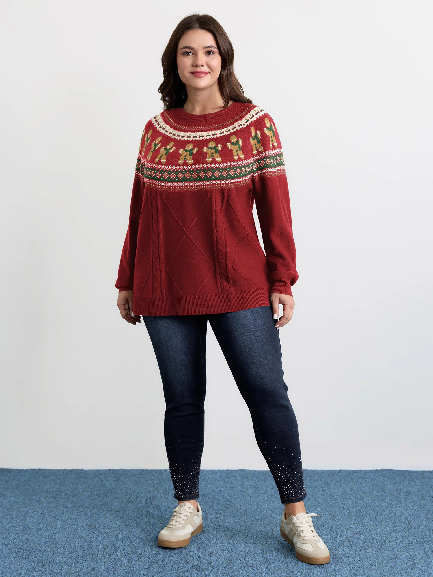 Gingerbread Fair-Isle Contrast Pullover - Image 10