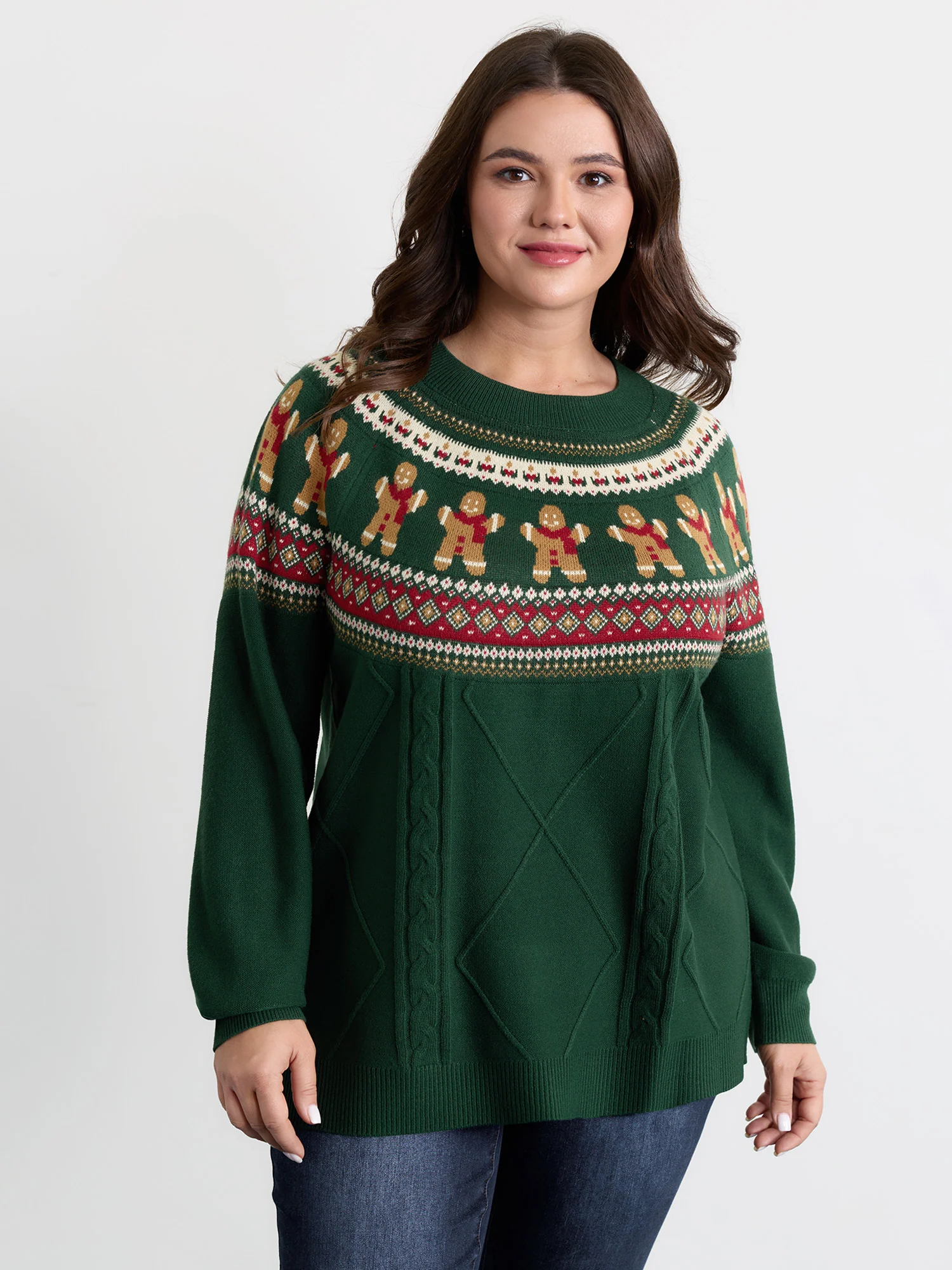 Gingerbread Fair-Isle Contrast Pullover - Image 2