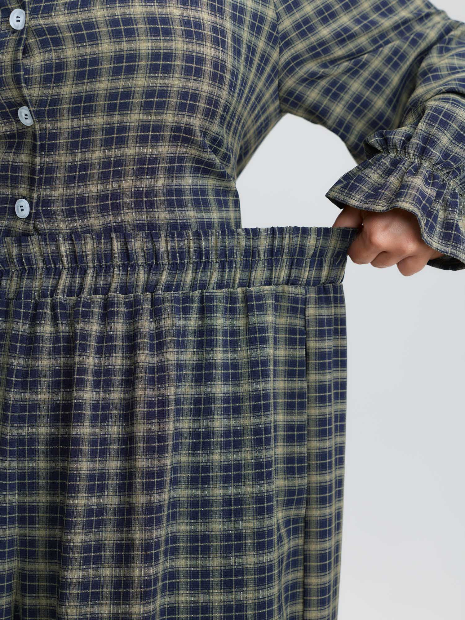Gingham Ruffled Hem Loungewear Set - Image 13