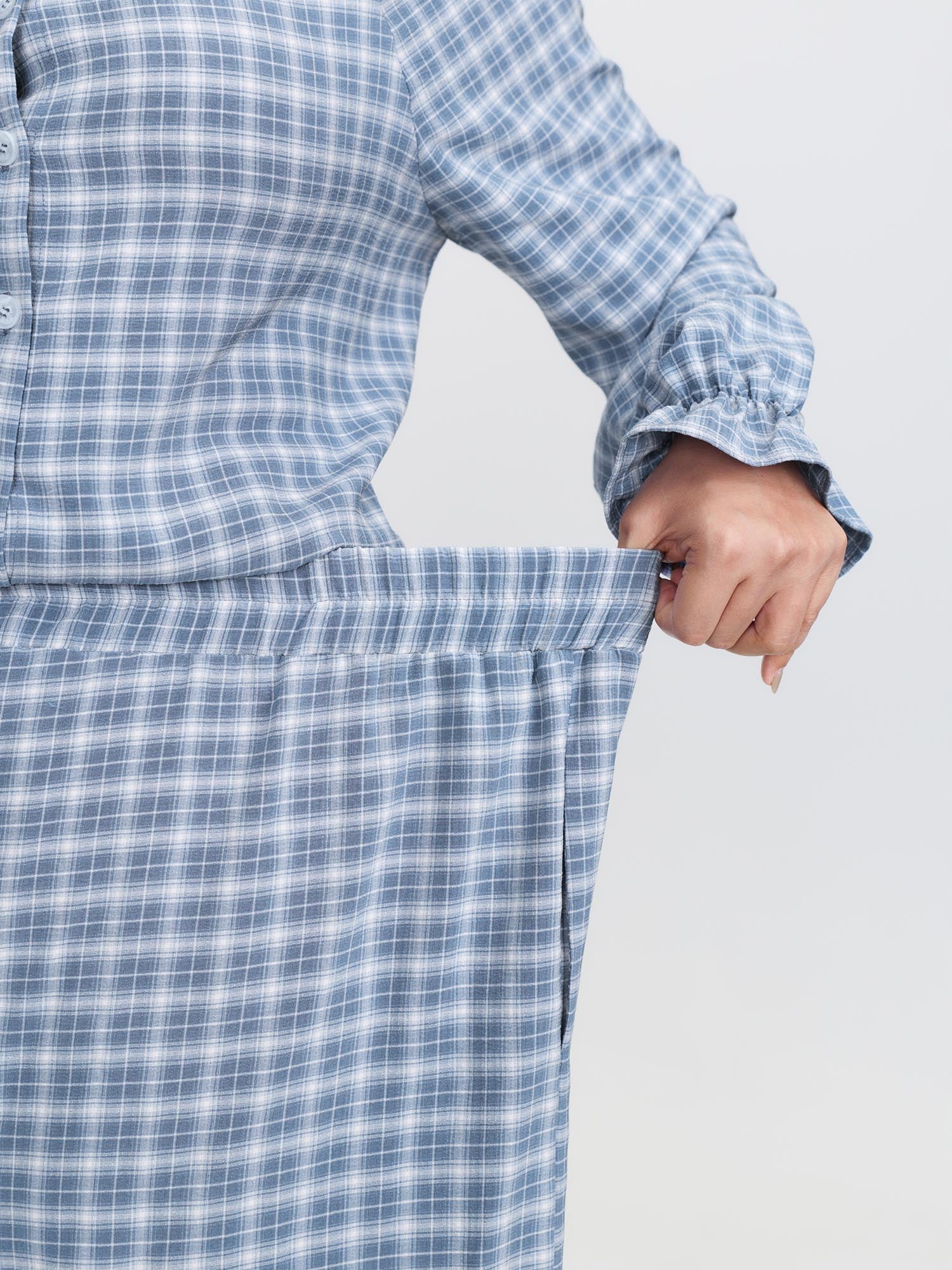 Gingham Ruffled Hem Loungewear Set - Image 19
