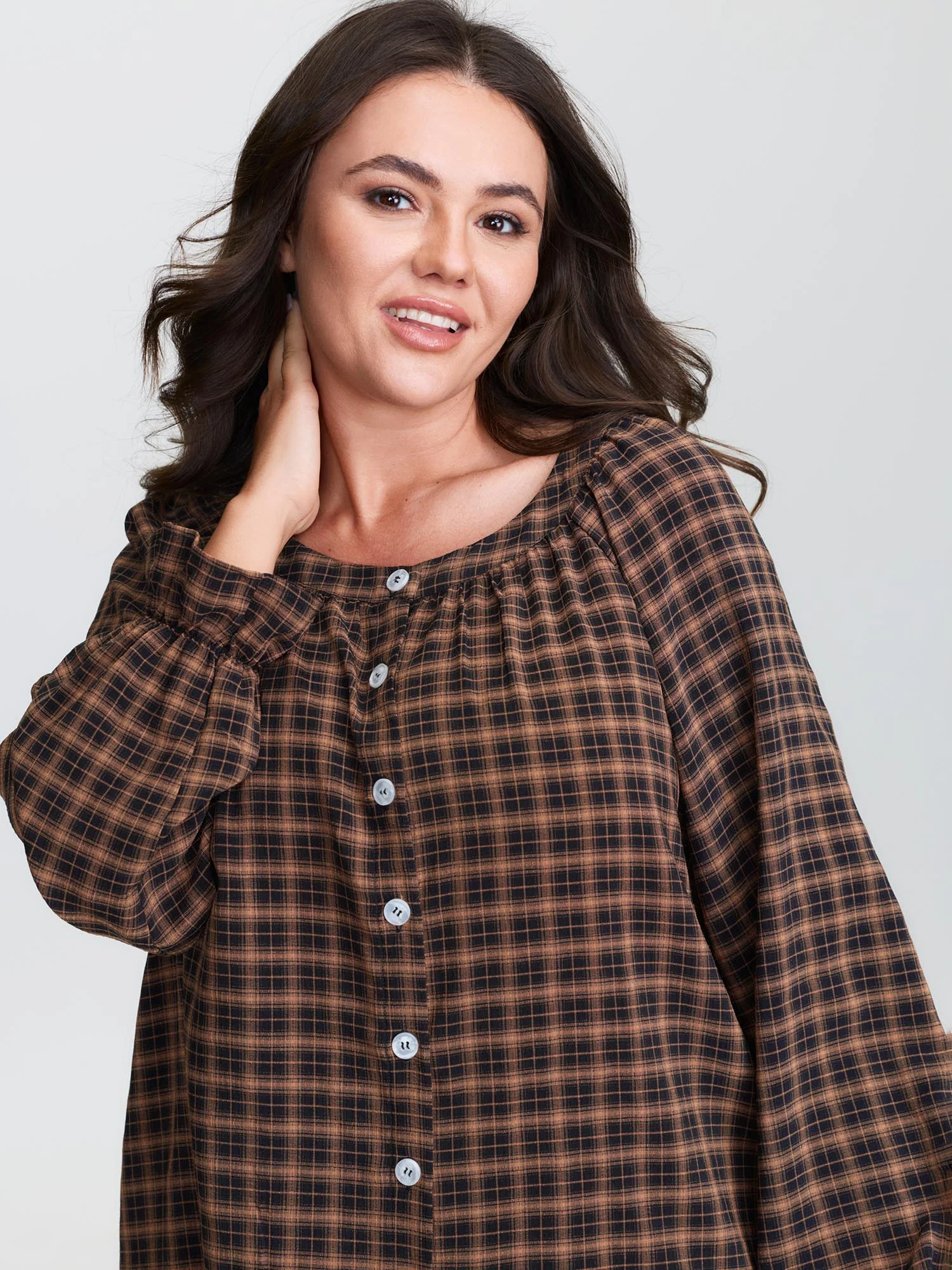 Gingham Ruffled Hem Loungewear Set - Image 23