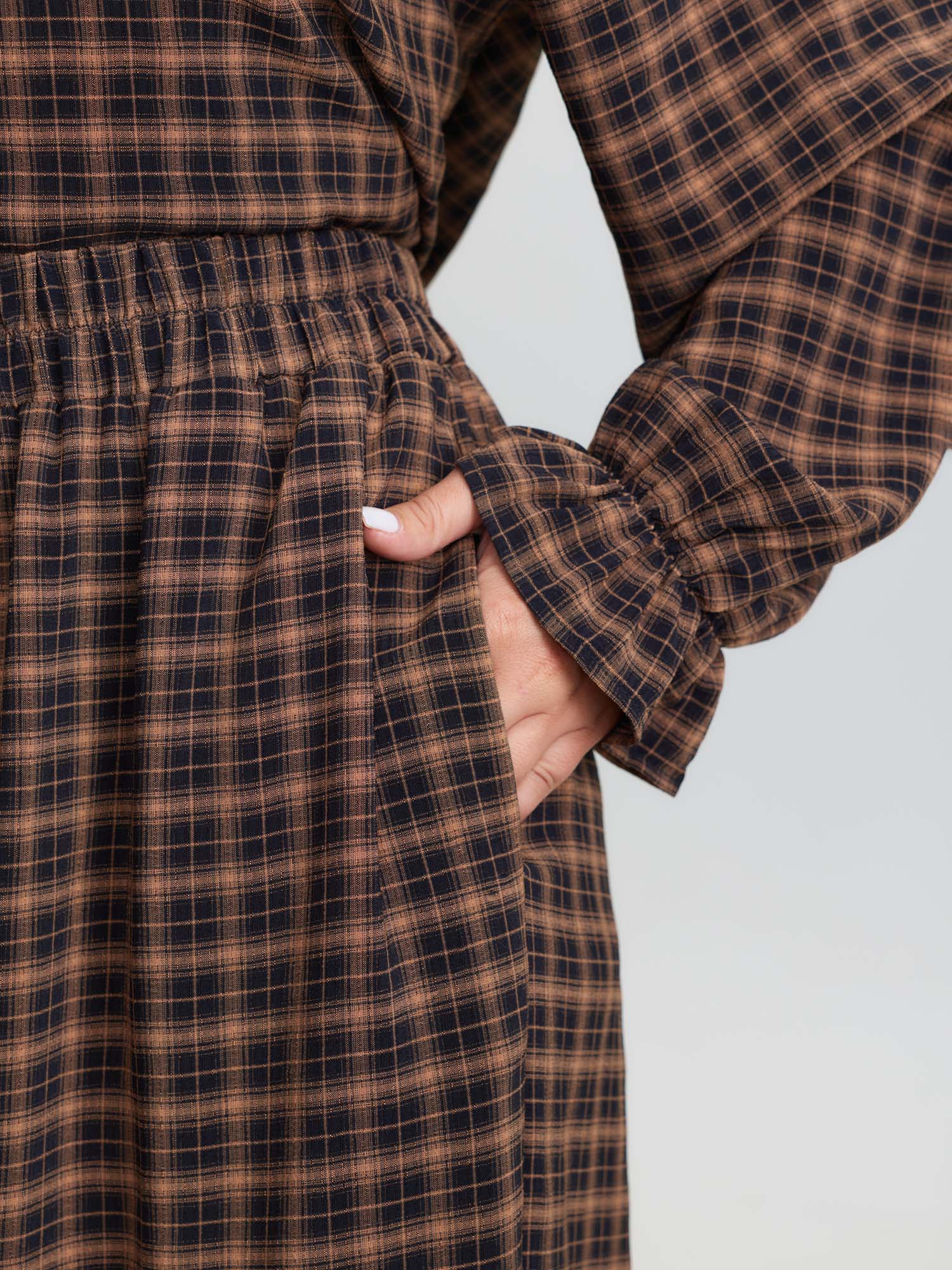 Gingham Ruffled Hem Loungewear Set - Image 26