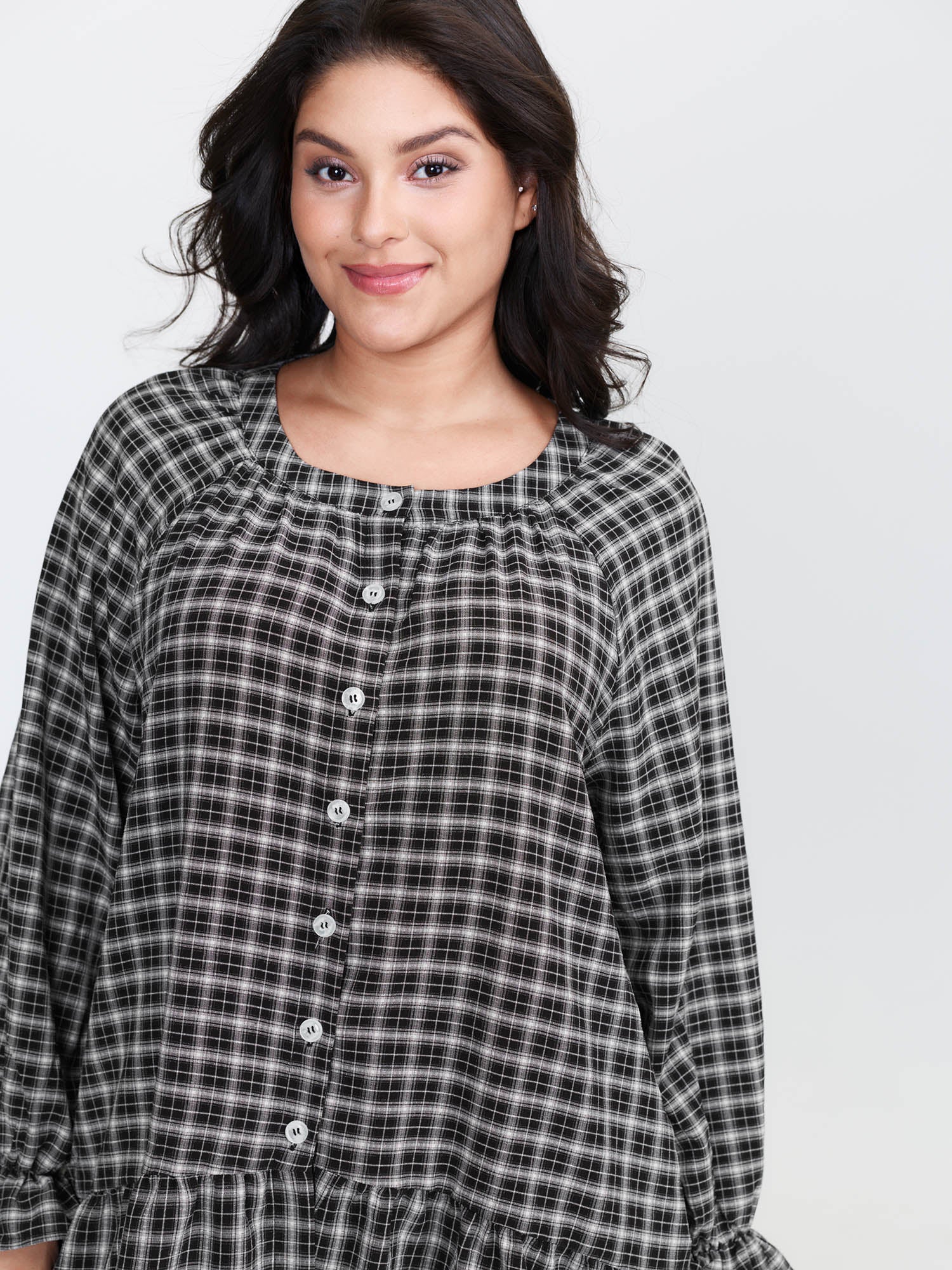 Gingham Ruffled Hem Loungewear Set - Image 29