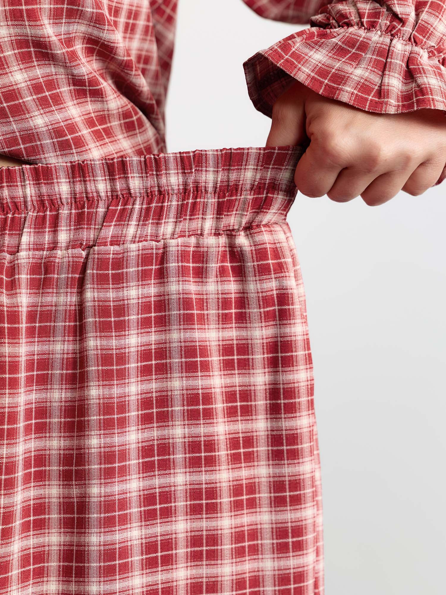 Gingham Ruffled Hem Loungewear Set - Image 48