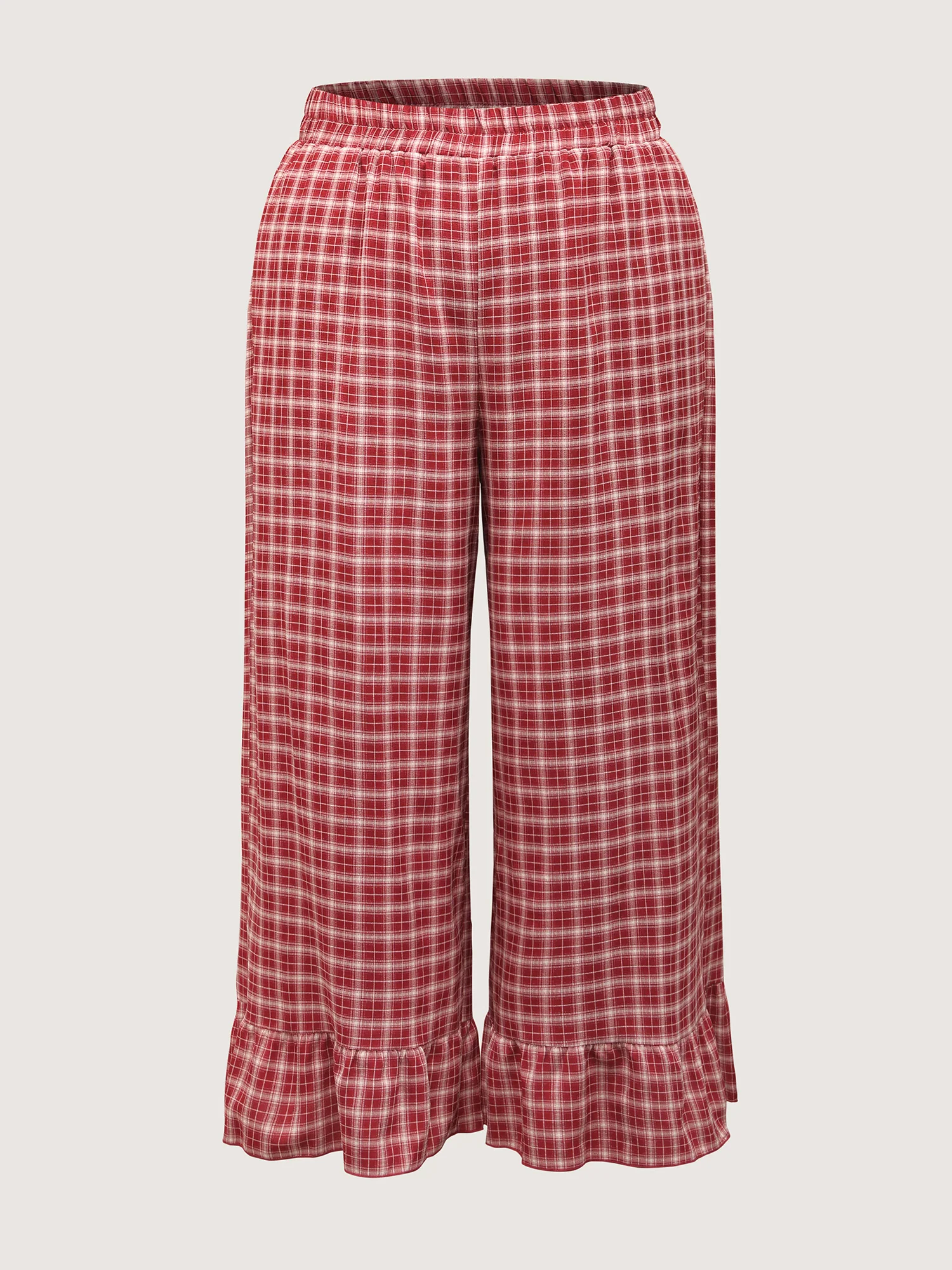 Gingham Ruffled Hem Loungewear Set - Image 50
