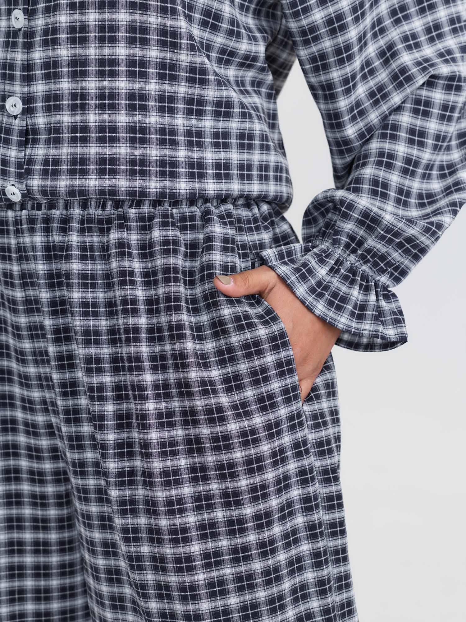 Gingham Ruffled Hem Loungewear Set - Image 60