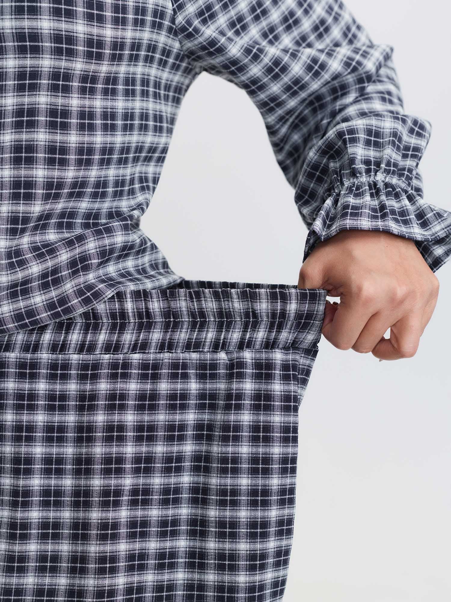 Gingham Ruffled Hem Loungewear Set - Image 61